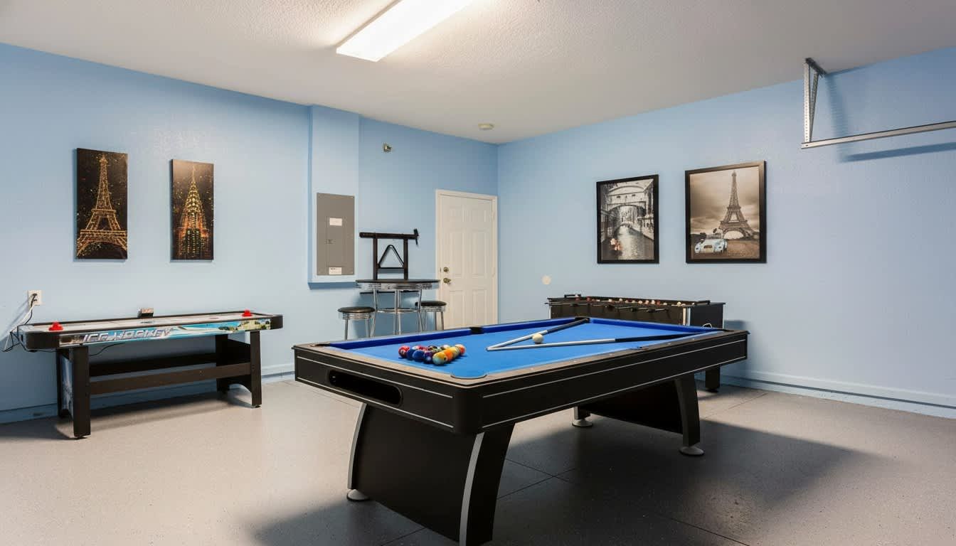 Private pool table in the game room