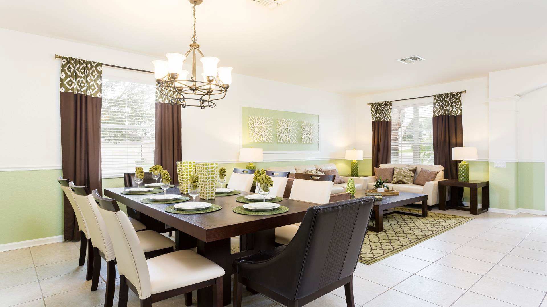 There's plenty of room for everyone in the dining area