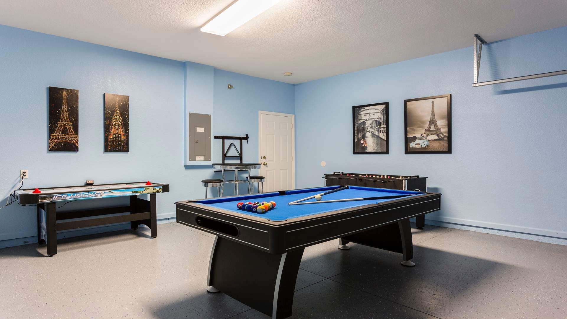 Private pool table in the game room