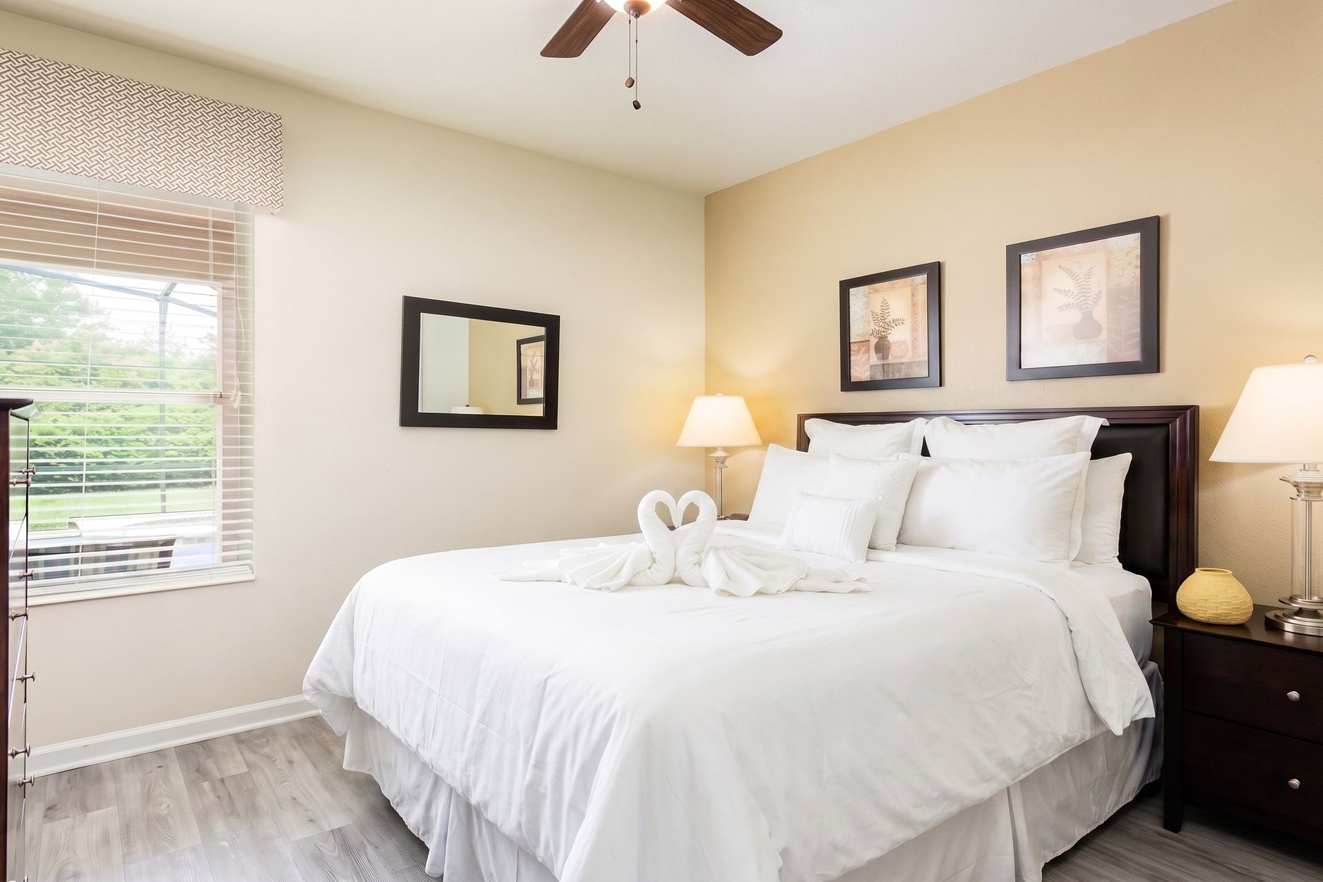 The spacious second bedroom with a comfortable queen bed