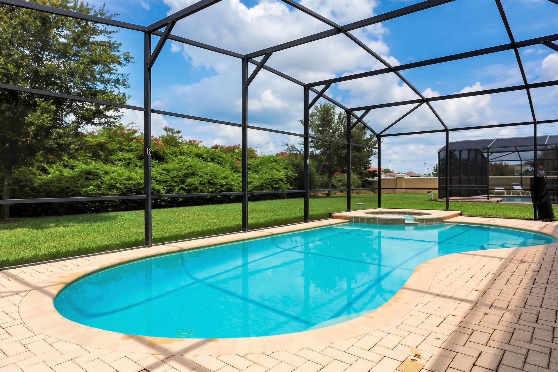 Enjoy stunning green views from your own private pool