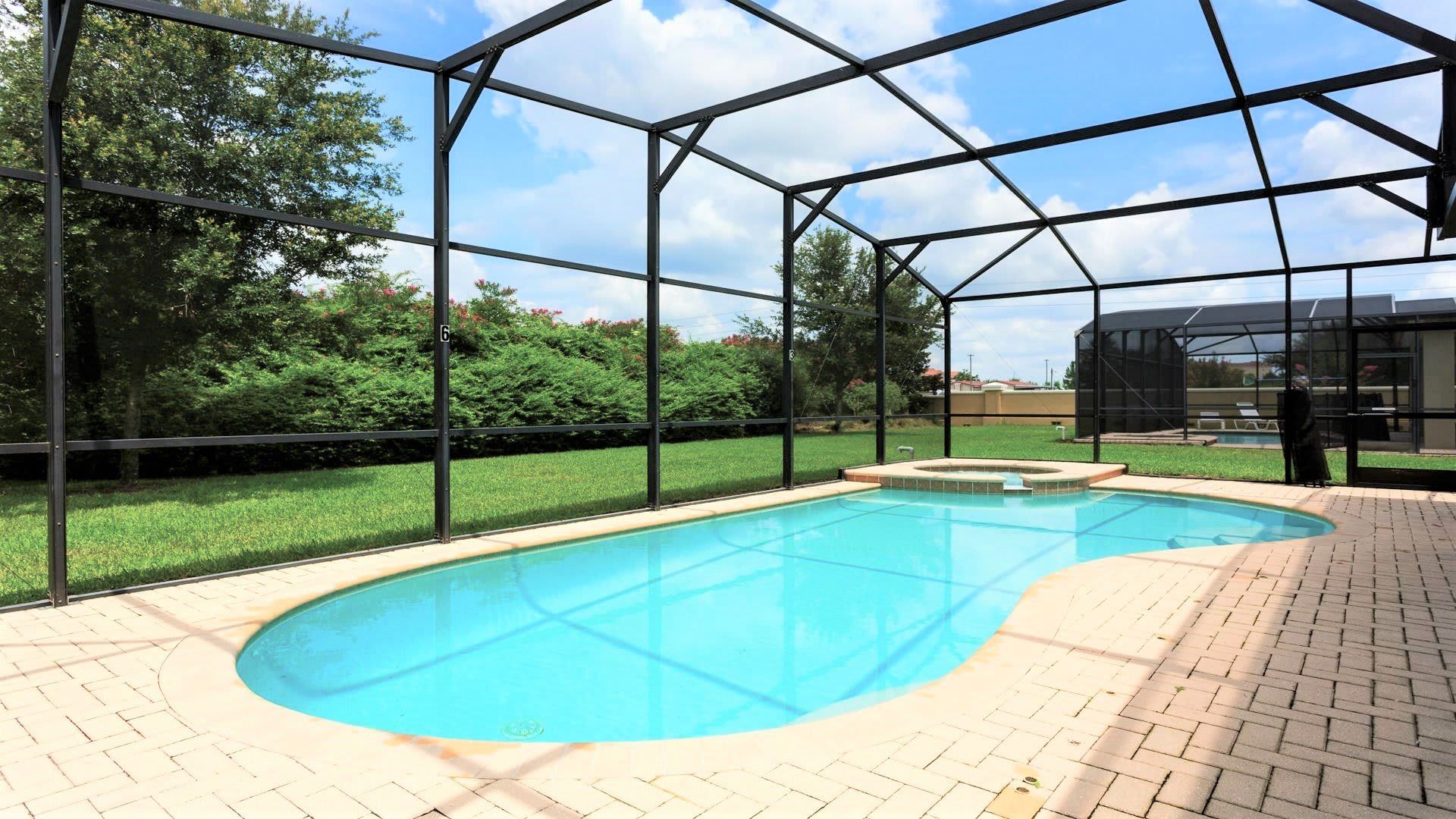 Enjoy stunning green views from your own private pool