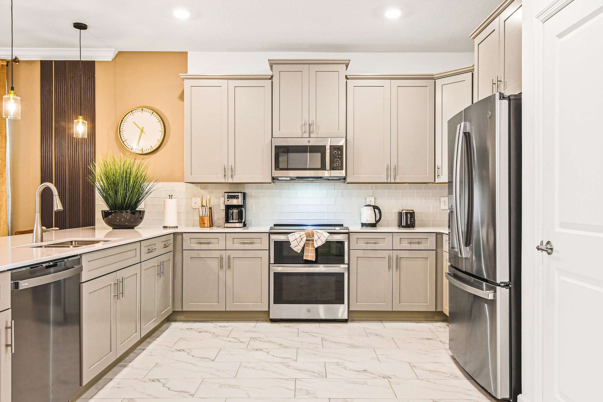 Unleash your inner chef in our modern kitchen, complete with top-of-the-line appliances for your convenience.