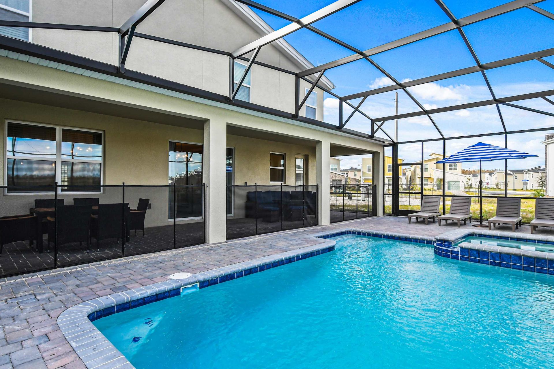 Luxuriate in the spa with views out onto the lake