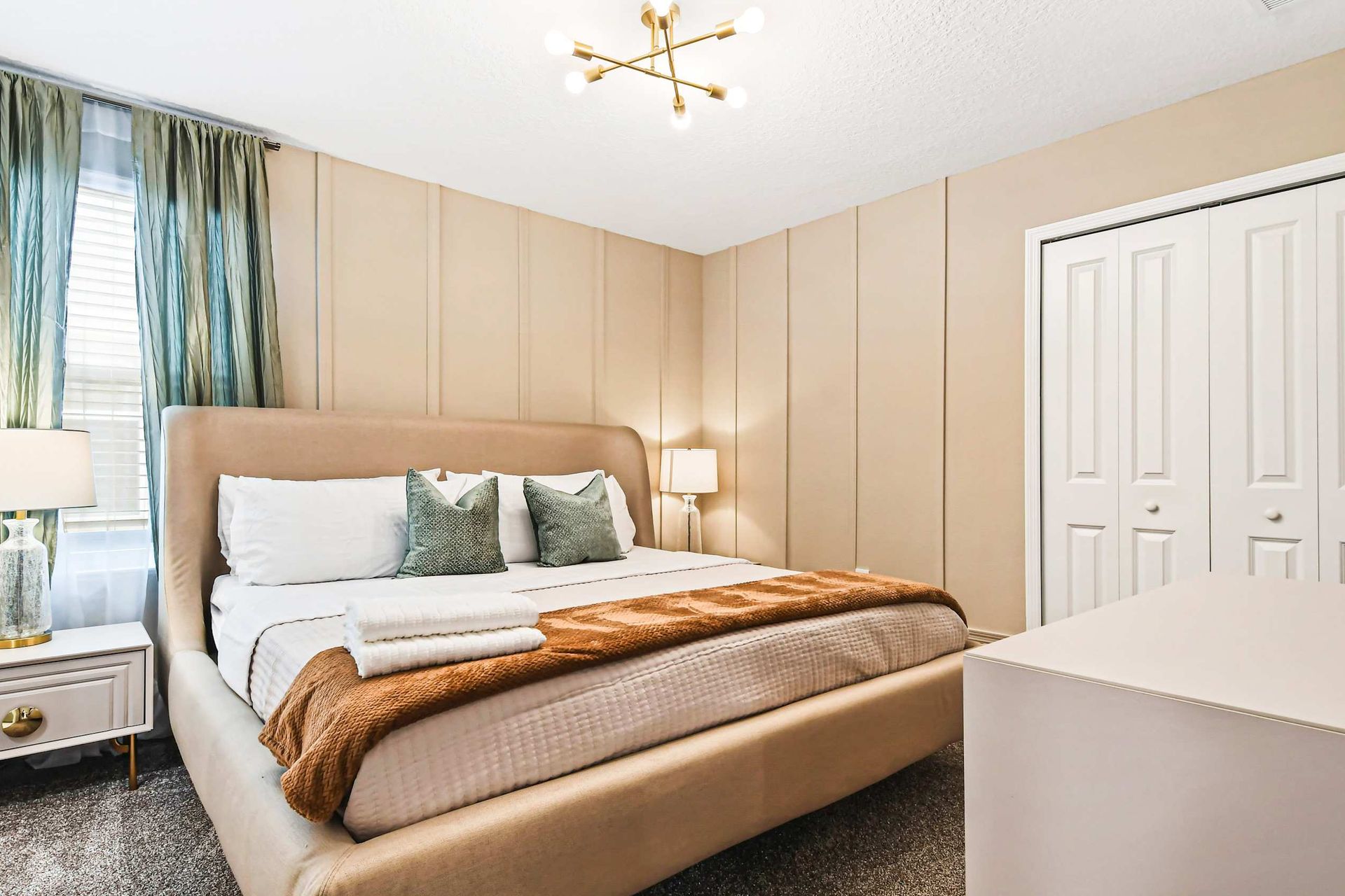 The spacious second bedroom with a comfortable king bed