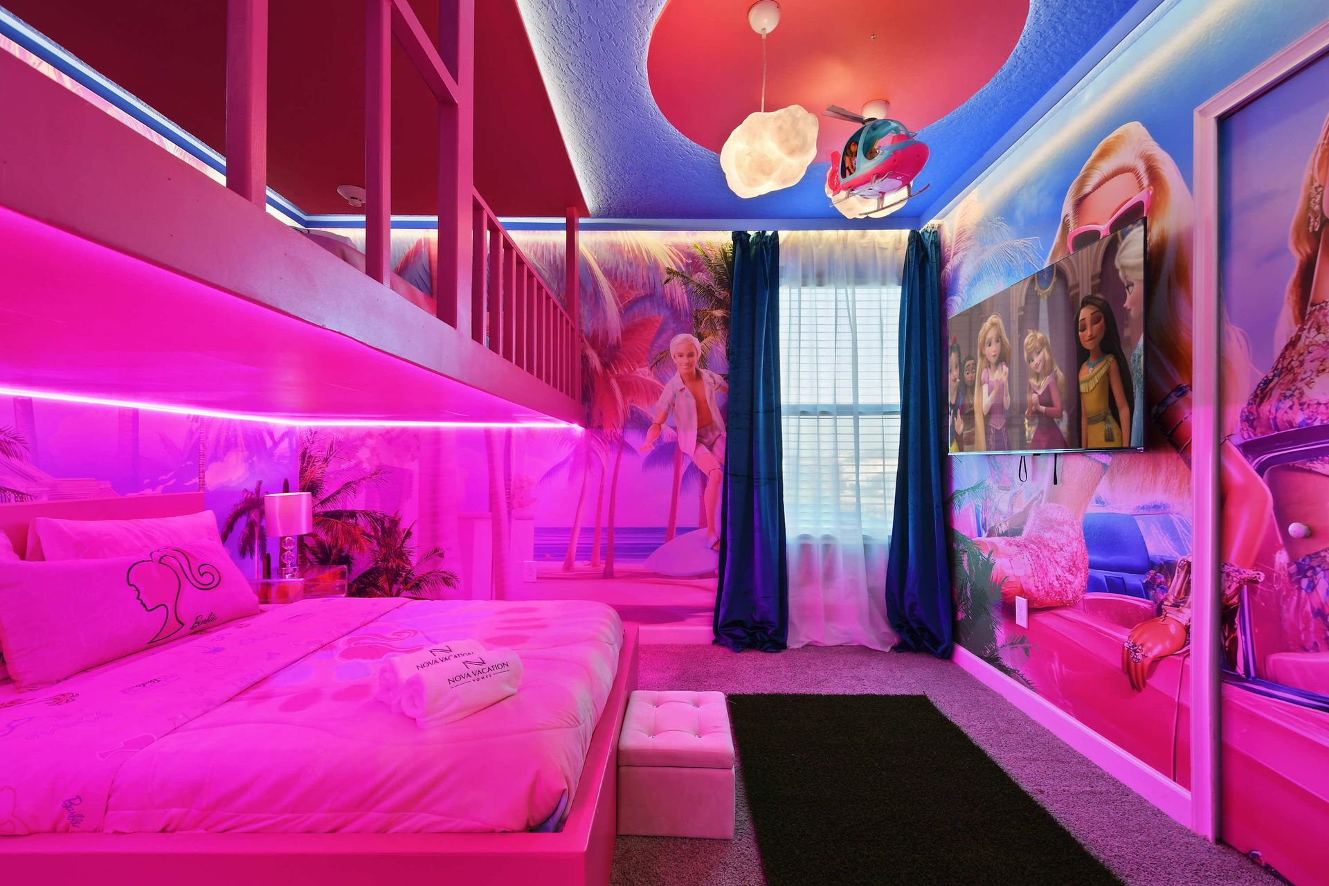 Live the dream in this dazzling, Barbie-inspired bedroom with glam loft vibes!