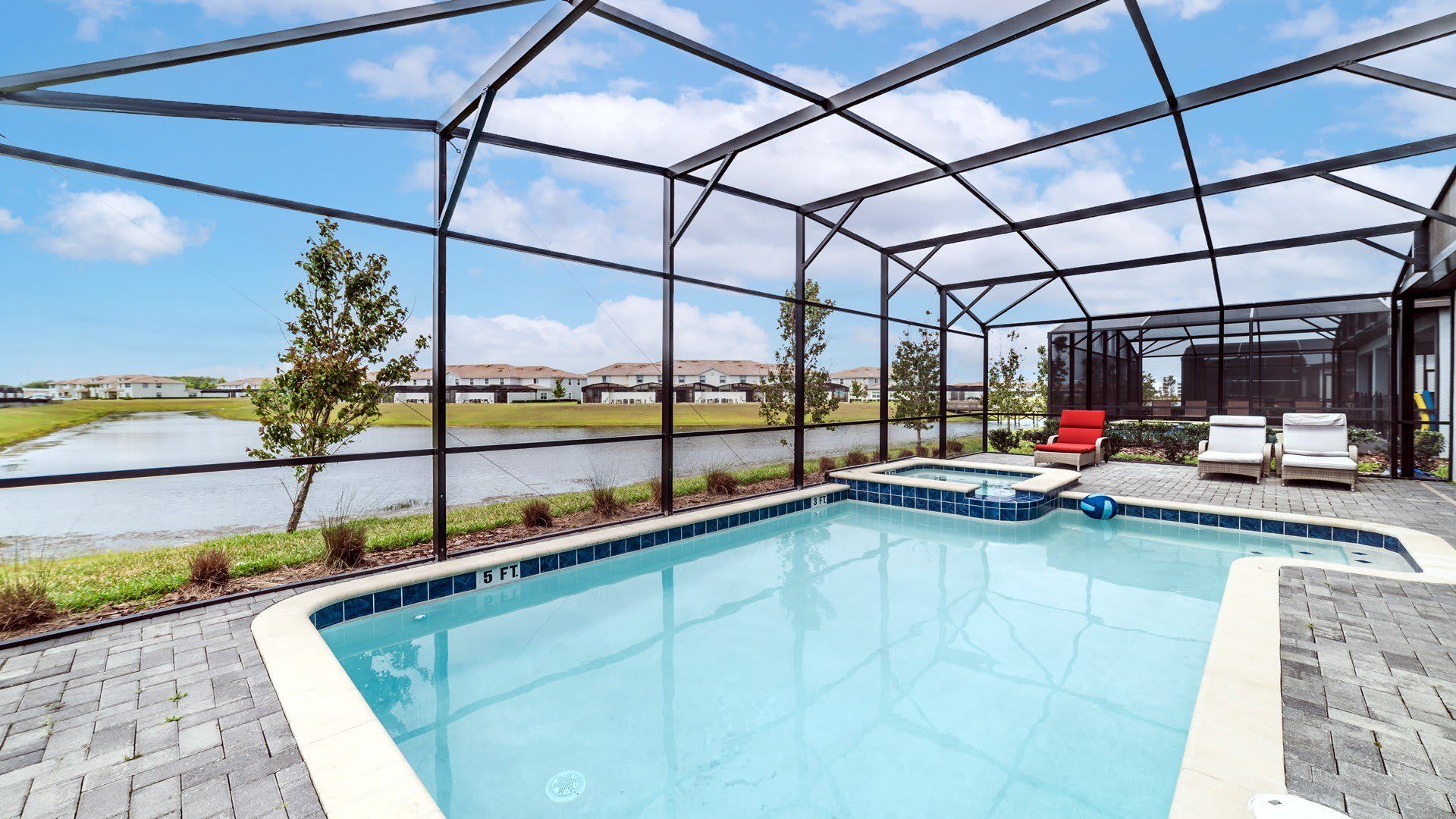 Enjoy stunning views out on to the lake from your own private pool