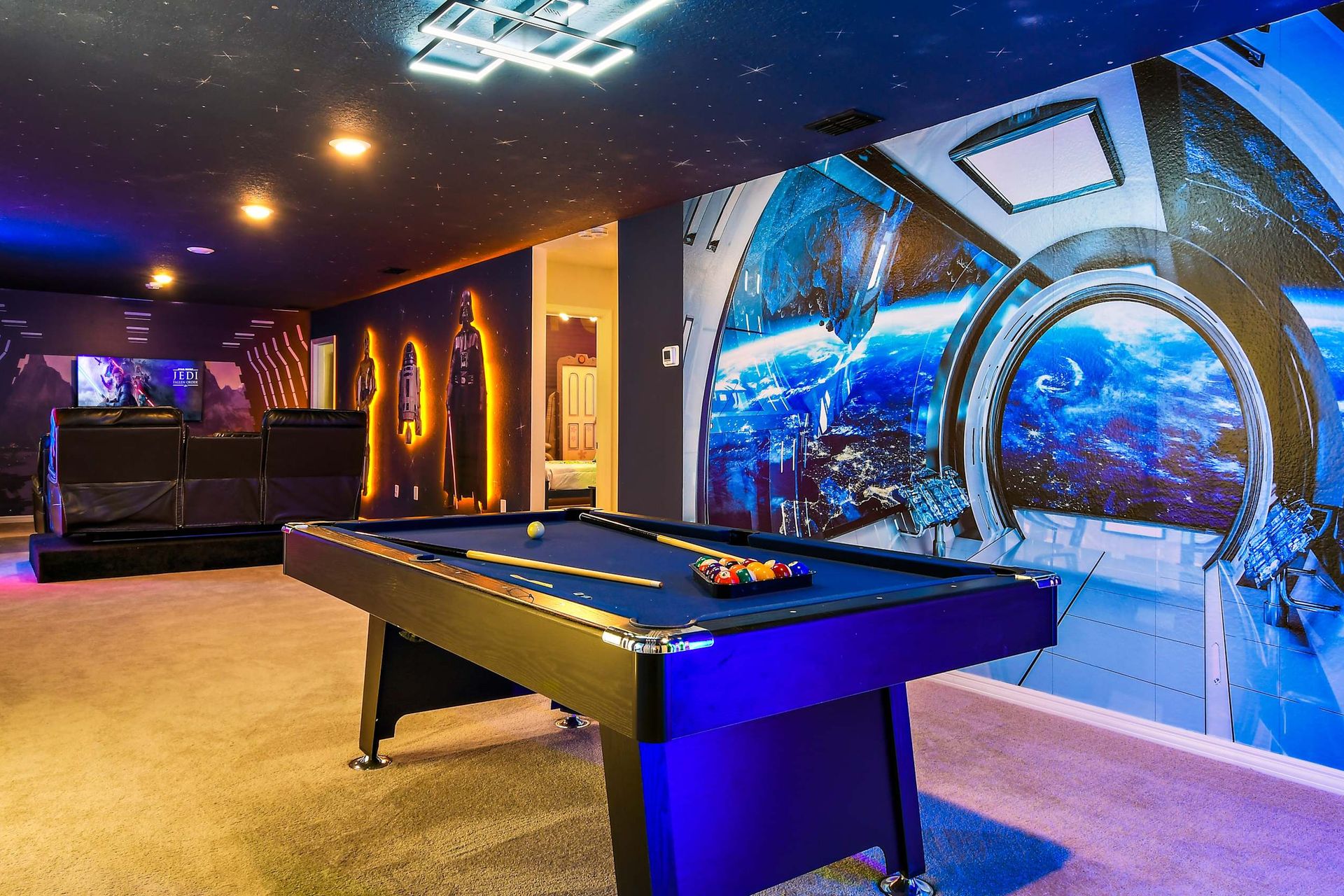 Have a hit of pool with friends in the upstairs game loft
