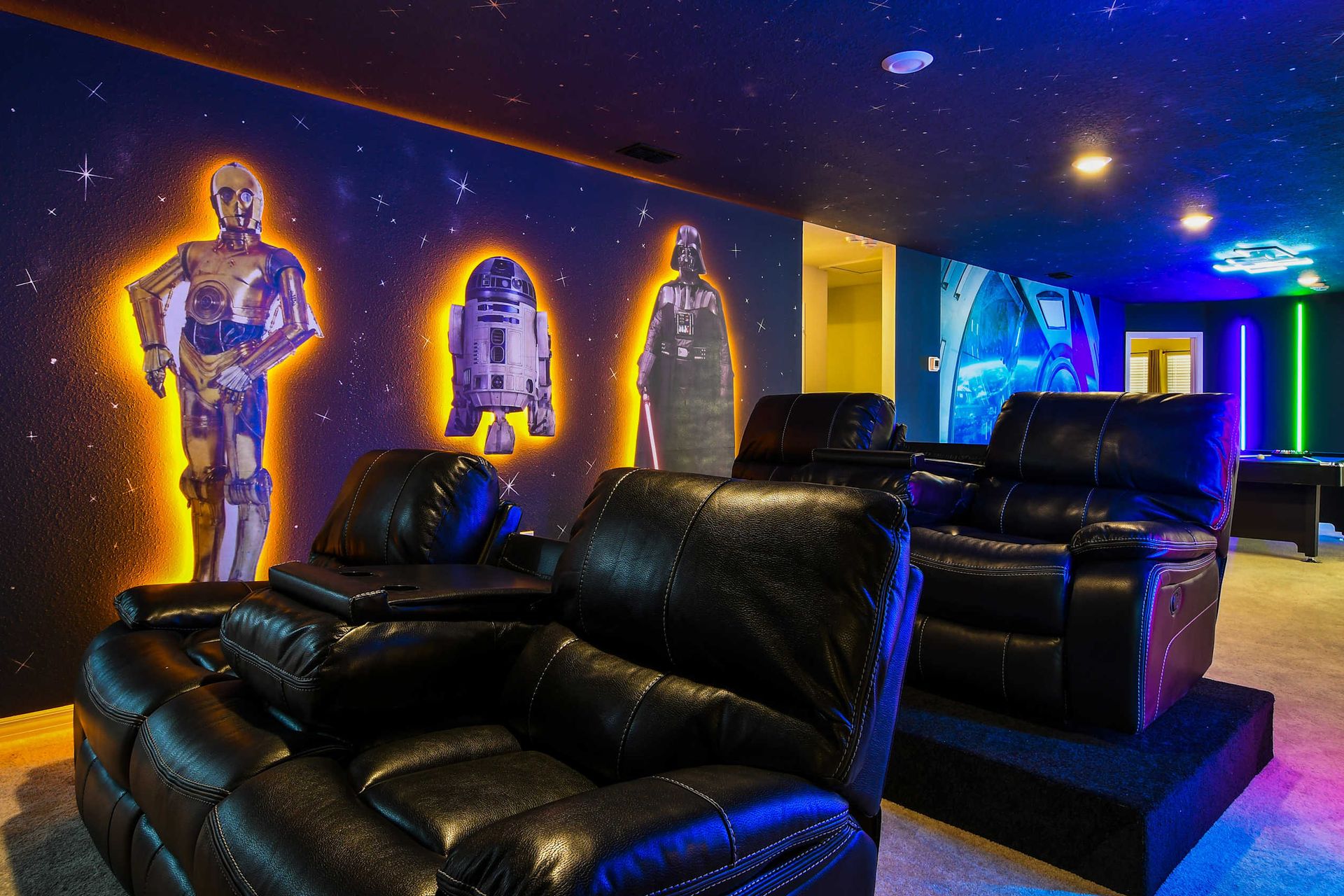 Watch a movie or two with your family in the comfortable theater loft
