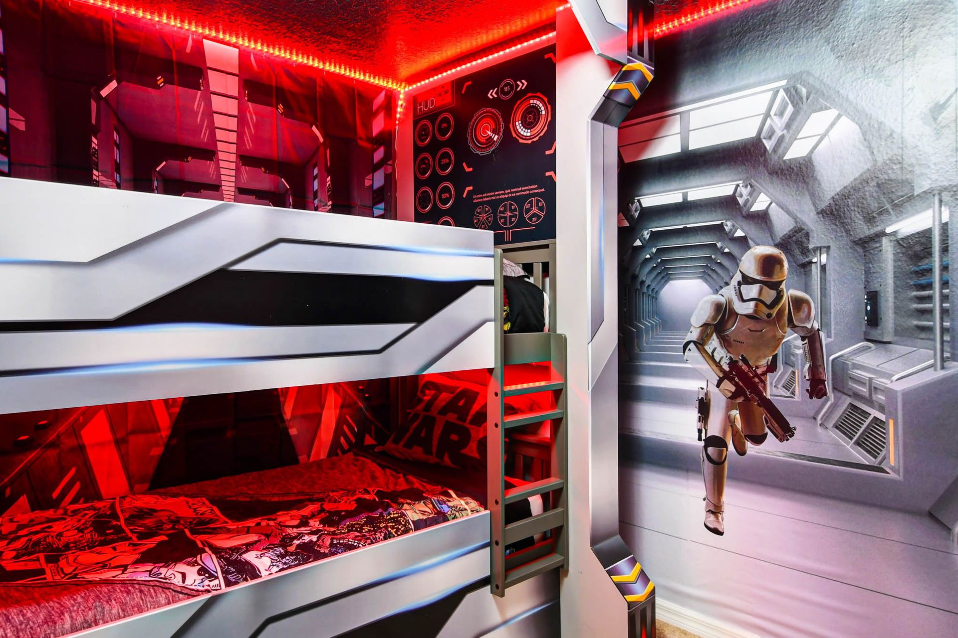 Sleep like a space trooper in this epic Star Wars-themed bunk bed adventure!
