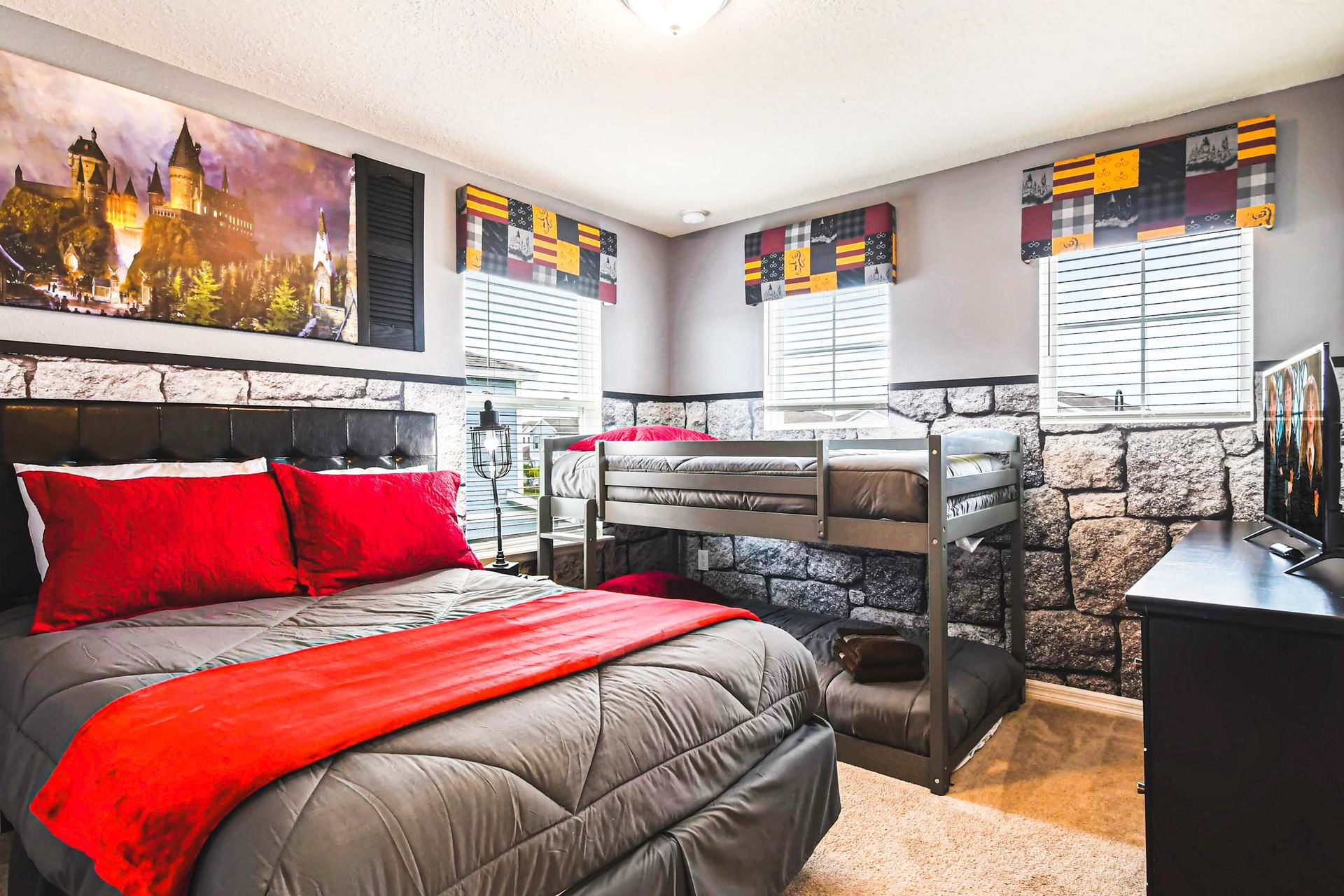 Drift into a peaceful sleep in our cozy bedroom, ensuring a restful night's sleep during your stay.