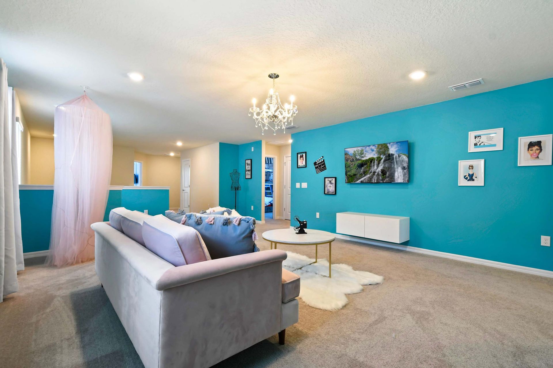 Relax in the upstairs lounge on the soft luxury sofas