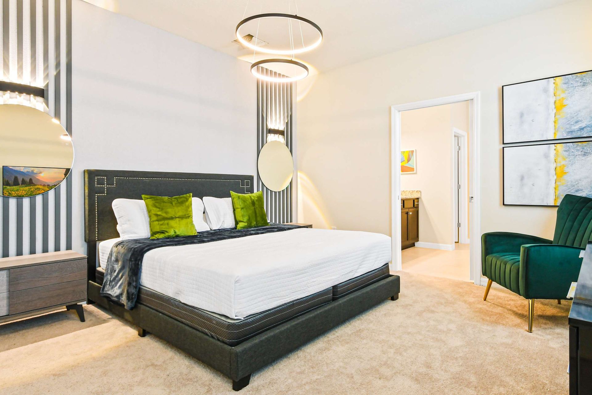 The spacious second bedroom with a comfortable king bed