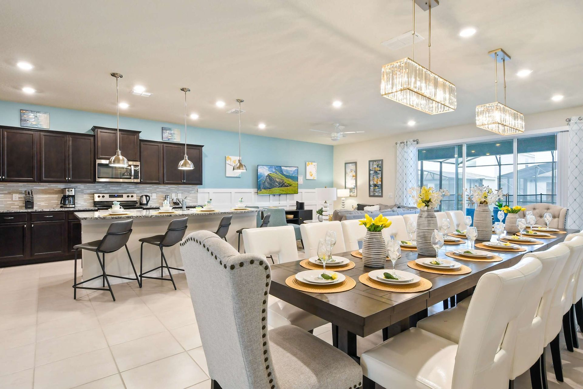 The large dining table is here for your wonderful family feast