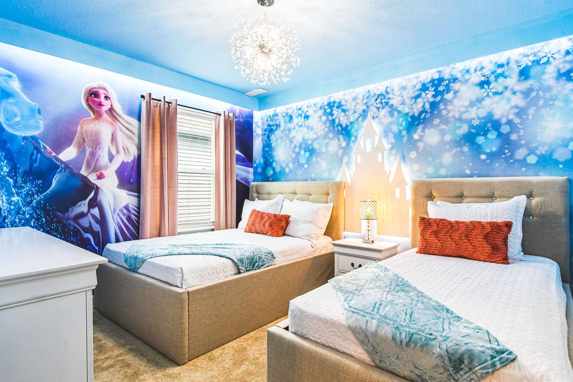 Step into a snowy fairytale—Frozen-themed twin room fit for young adventurers!