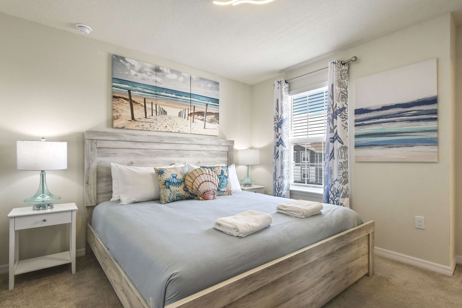 Drift into a peaceful sleep in our cozy bedroom, ensuring a restful night's sleep during your stay.