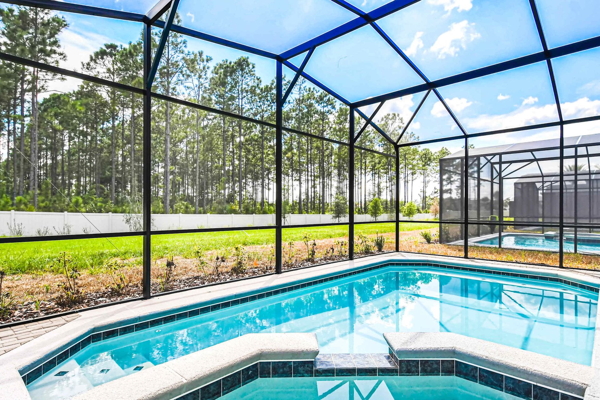 Enjoy a refreshing swim in our sparkling pool, providing you with a relaxing oasis.