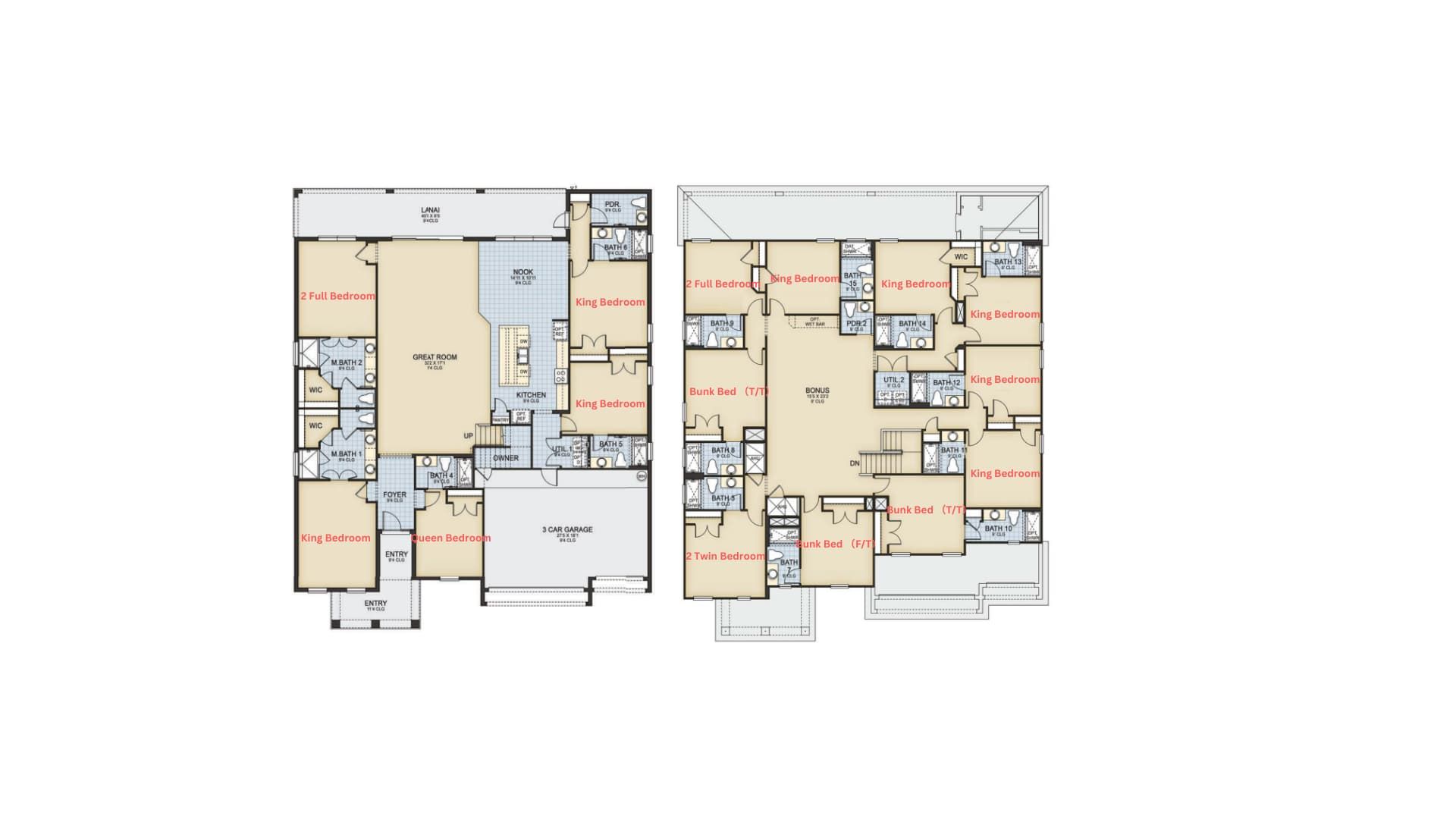 Spacious 14-bedroom villa with themed rooms, perfect for large group getaways.