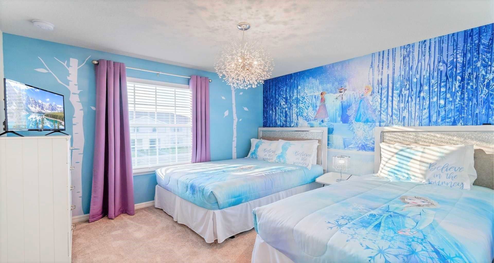 Transform your kids' space into a magical wonderland with a Frozen-themed bedroom.