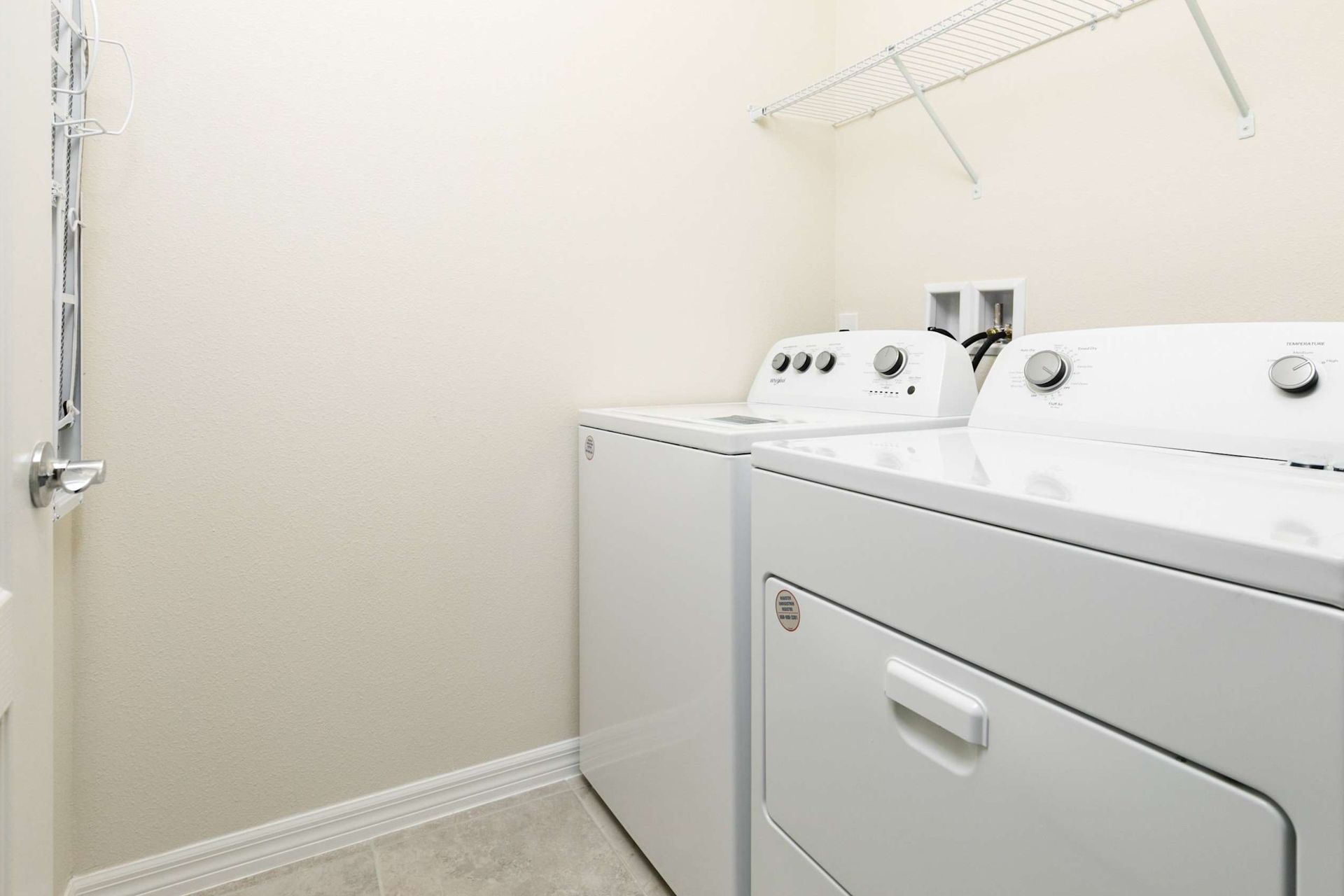 Clean clothes, dry place, and perfectly white machines.
