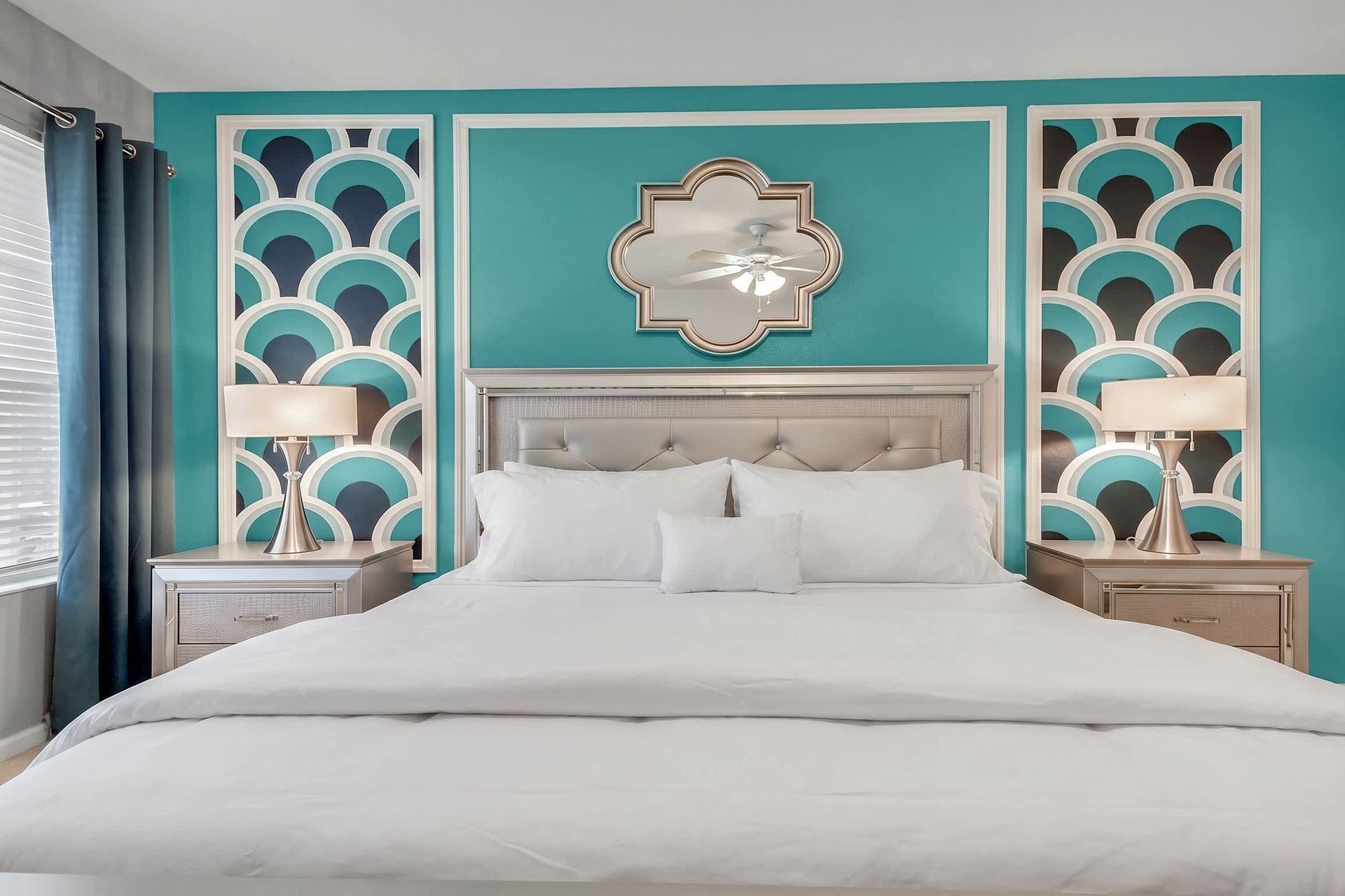 Drift into a peaceful sleep in our cozy bedroom, ensuring a restful night's sleep during your stay.