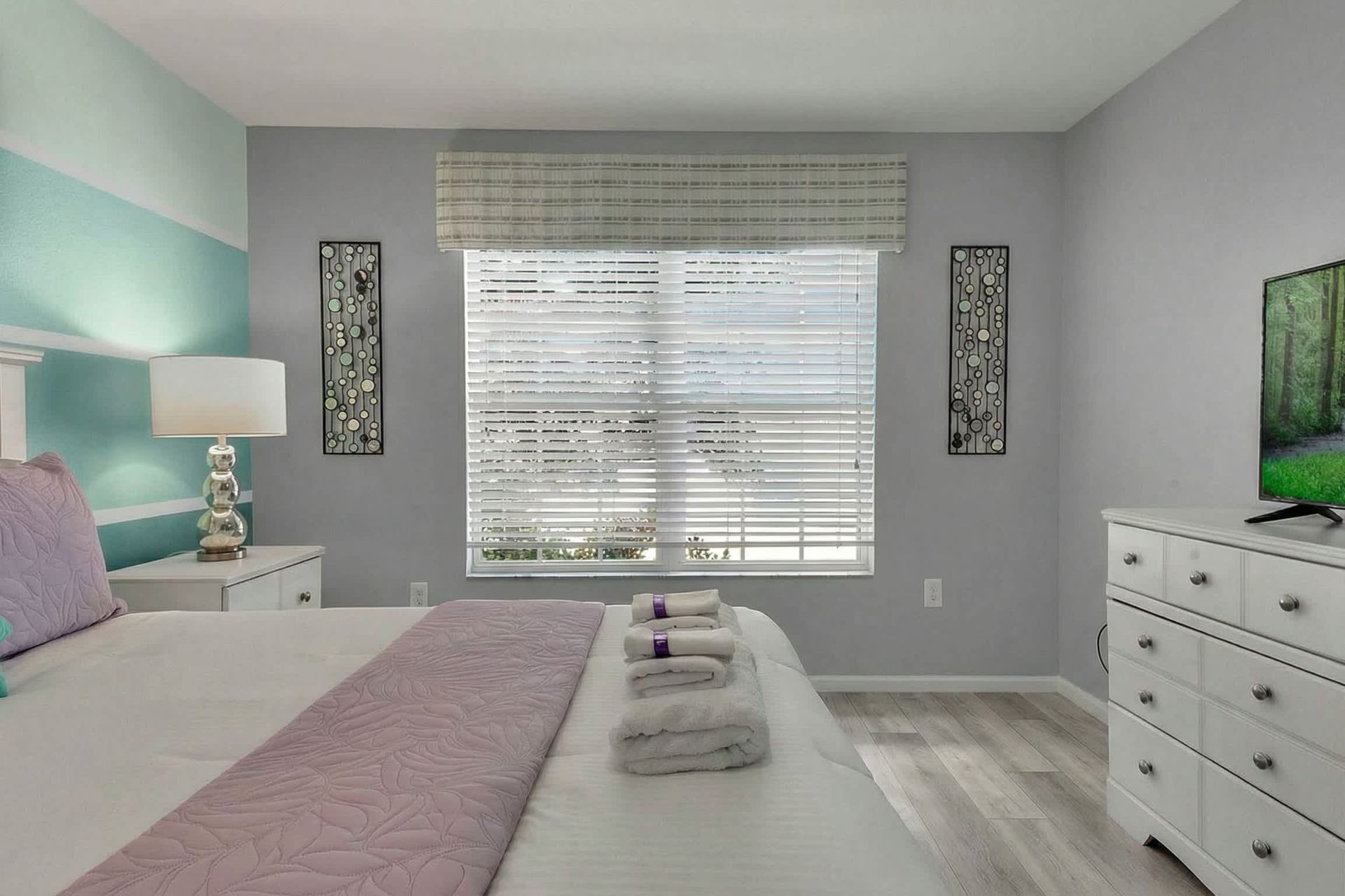 Enjoy a blissful night's sleep in our plush bedroom, designed for your utmost comfort.