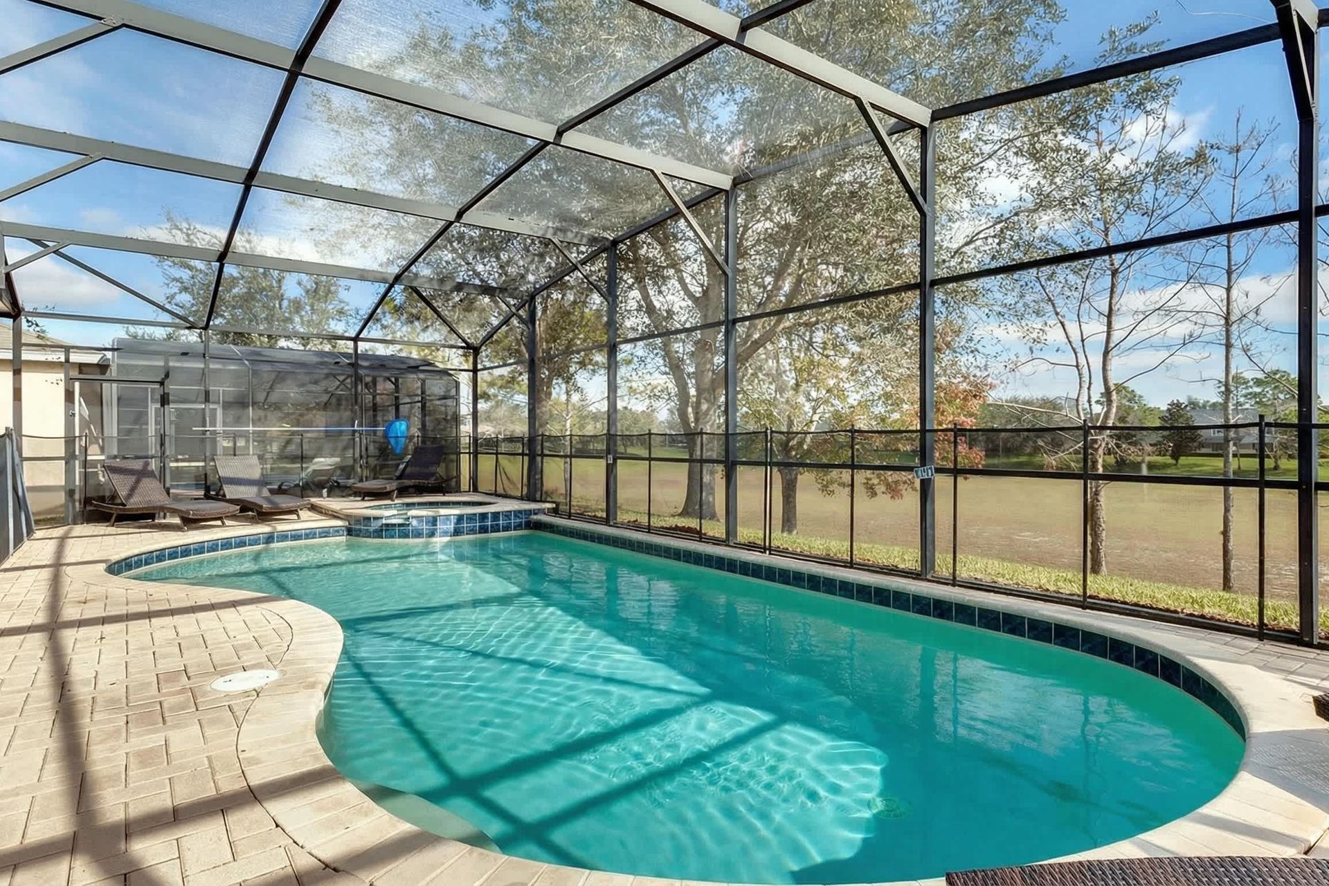 Enjoy a refreshing swim in our sparkling pool, providing you with a relaxing oasis.