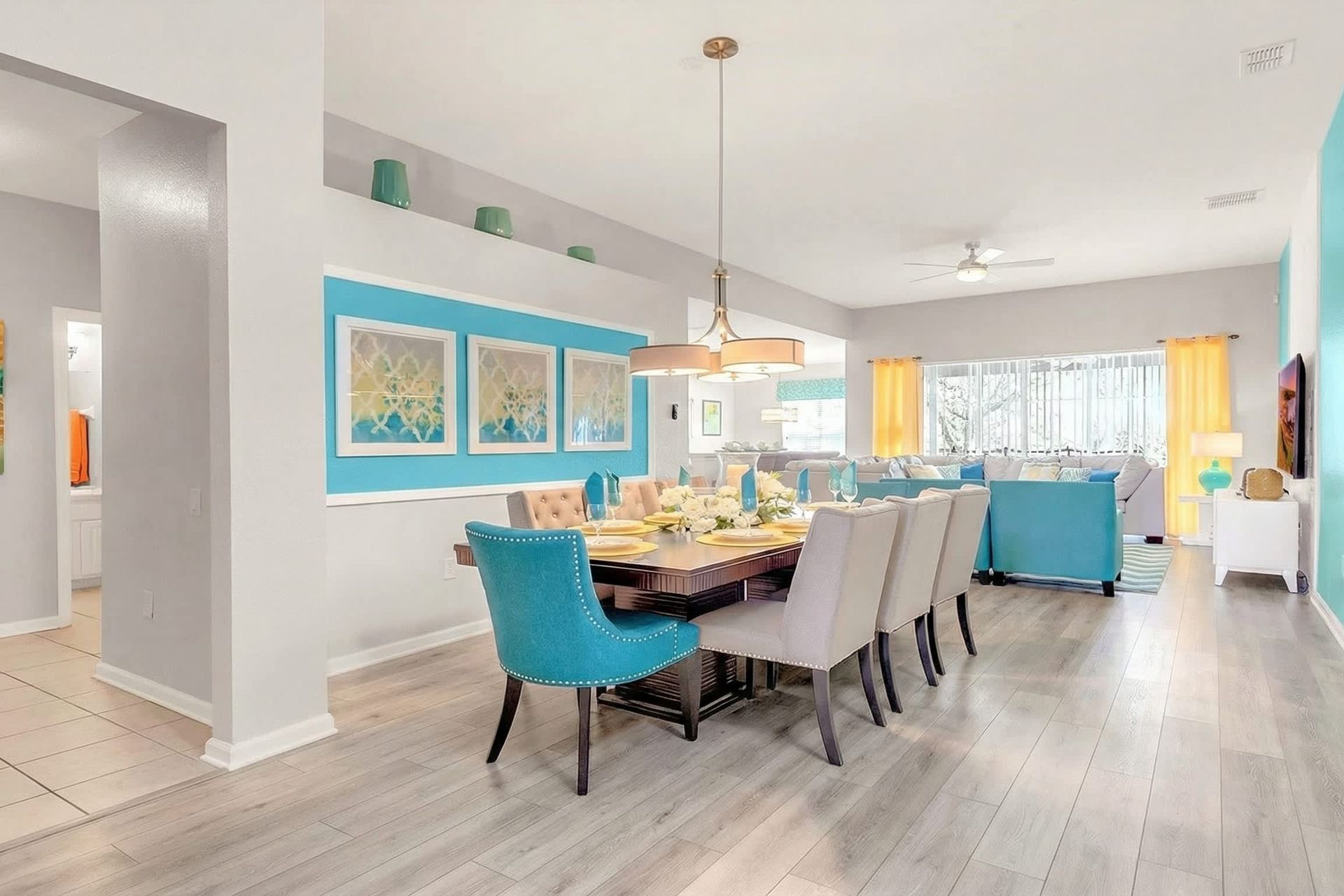 Indulge in culinary delights in our beautifully appointed dining room, offering you a luxurious setting to savor delicious meals and create unforgettable memories.