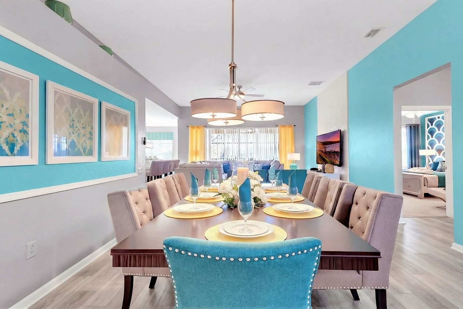 Dine in elegance and comfort in our spacious dining room, offering you the perfect setting for enjoying meals and creating memorable moments during your stay.