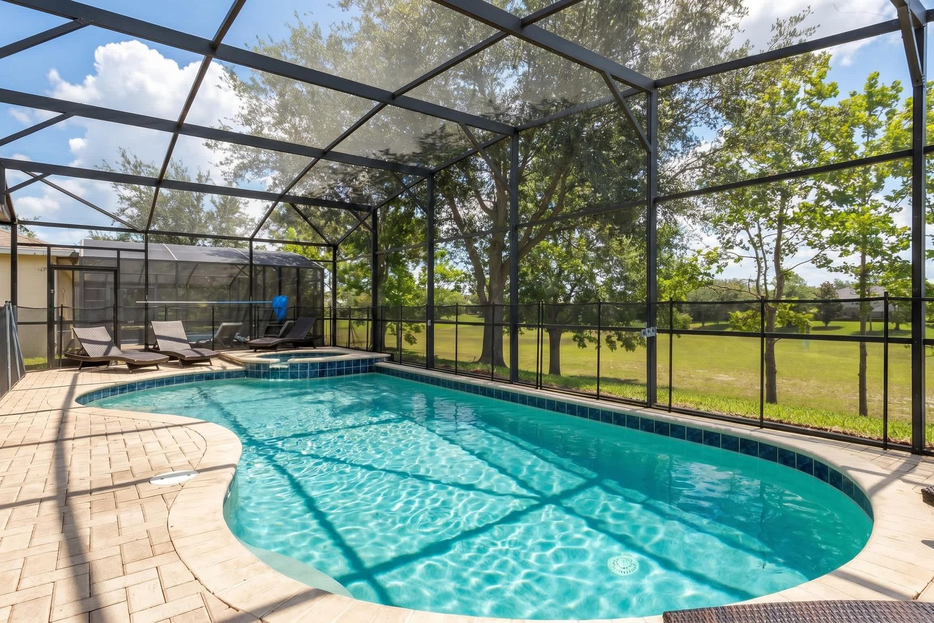 Enjoy a refreshing swim in our sparkling pool, providing you with a relaxing oasis.