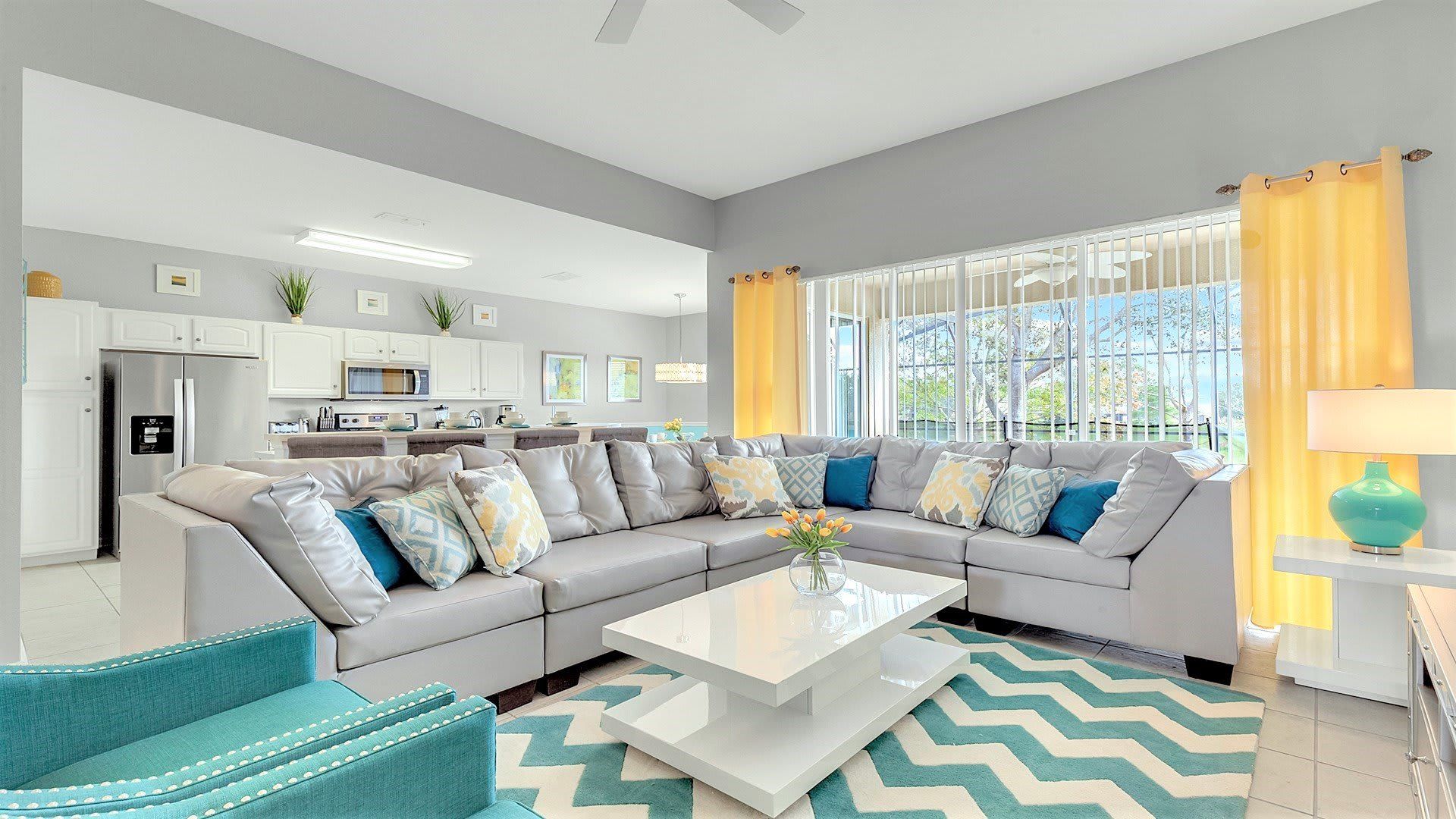 Kick back and relax in our spacious living room, where you can unwind with your favorite book or movie after a wonderful day out.