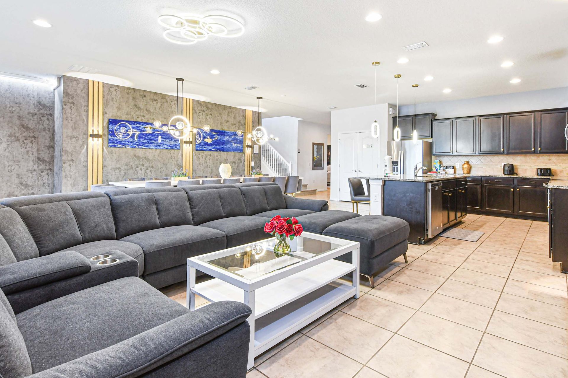 Spacious open-plan living, dining, and kitchen area—perfect for gatherings!