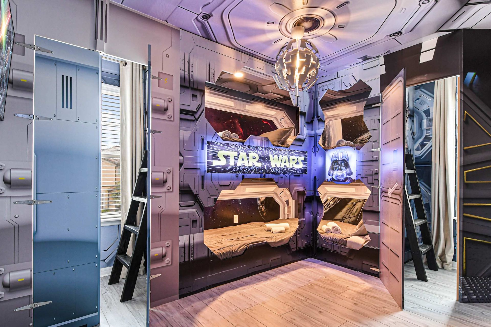 Galactic Star Wars bunk room—sleep in a galaxy far, far away!