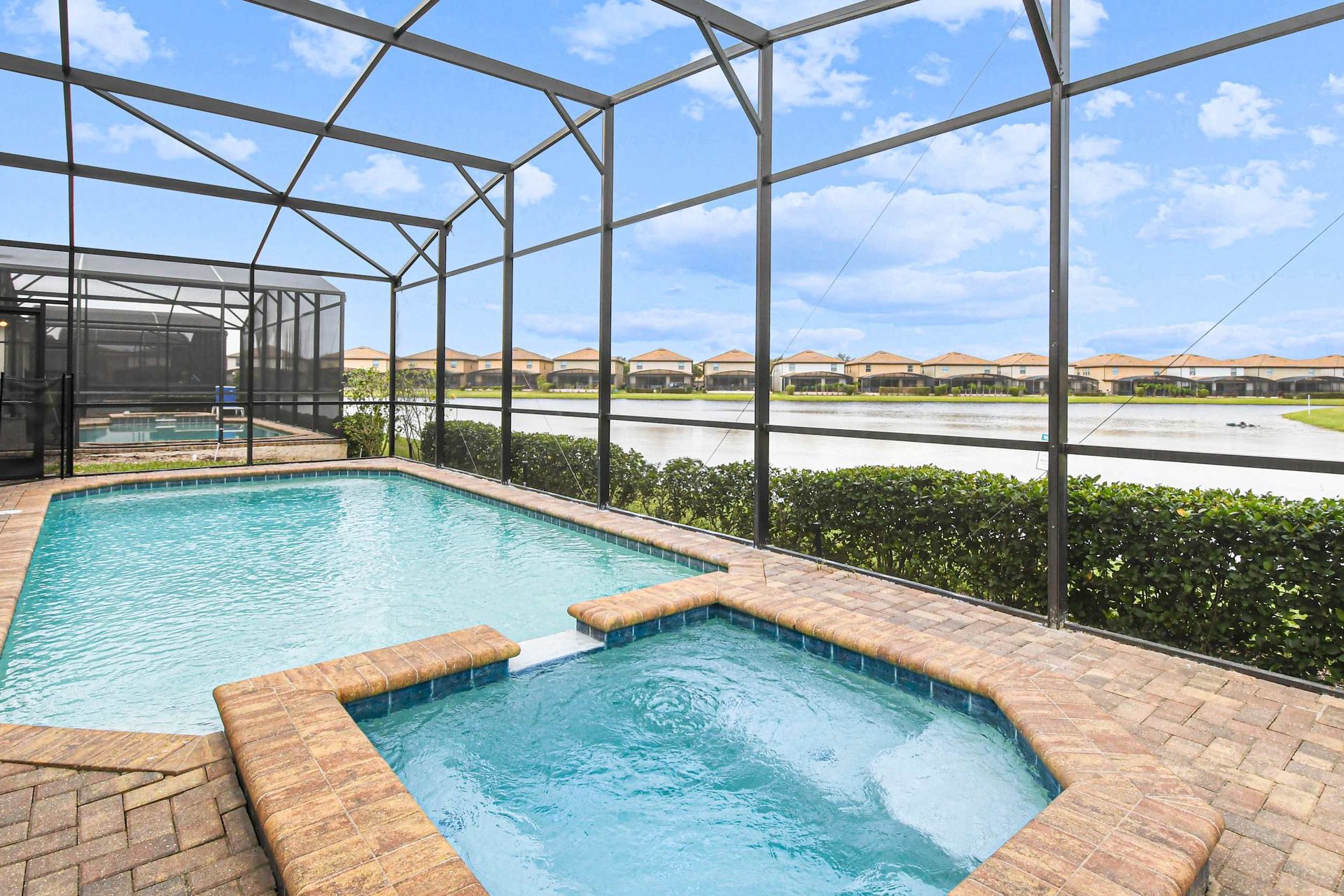 Private pool and spa with lake views—your oasis awaits!