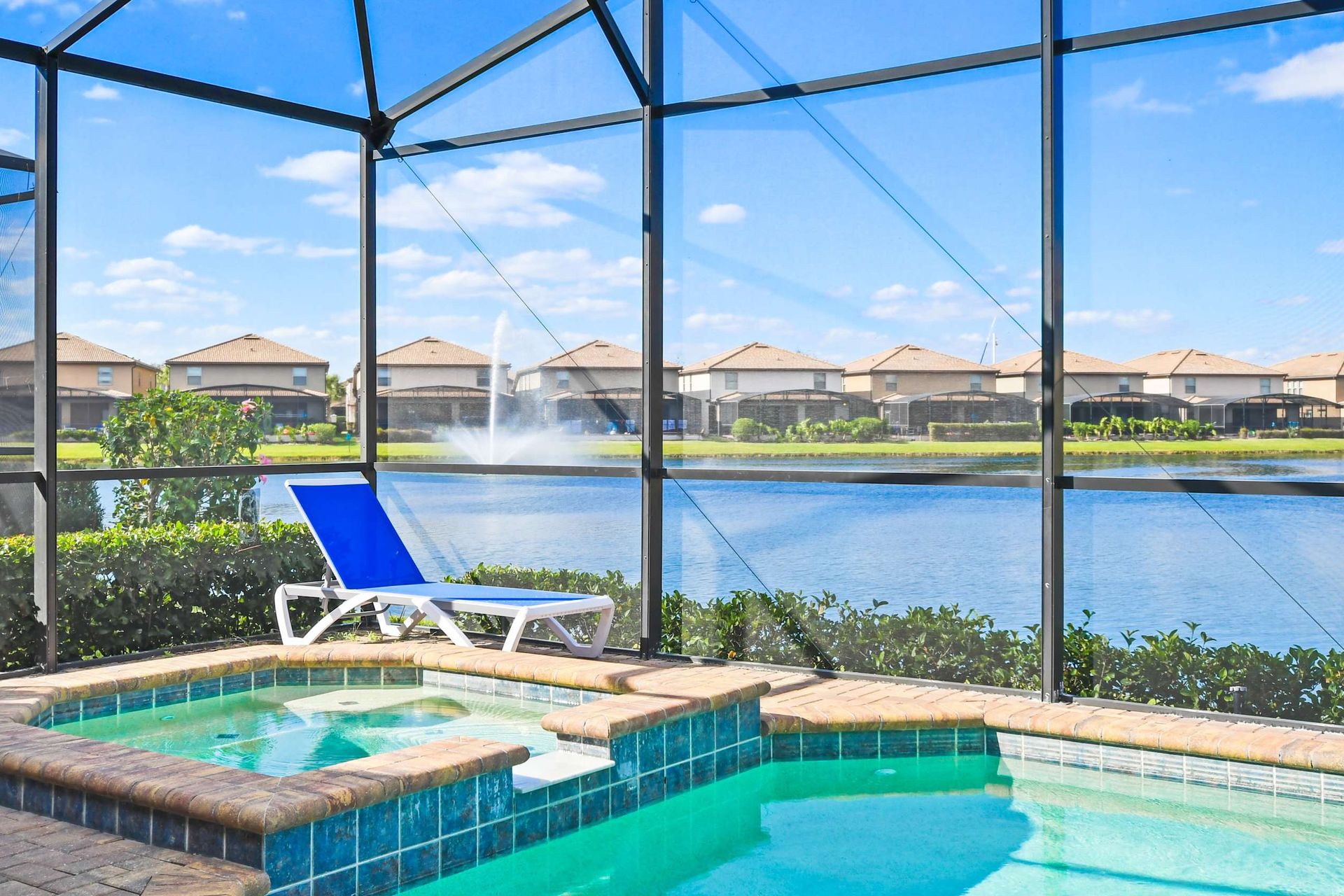 Enjoy stunning views out on to the lake from your own private pool.