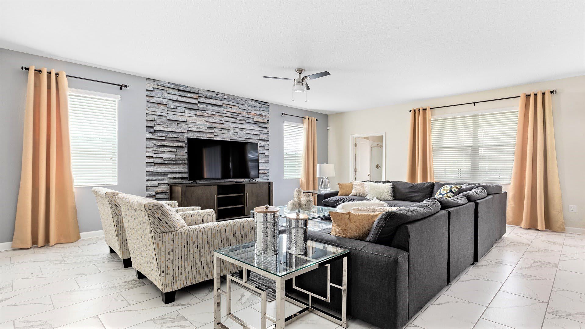 Bright, airy, and spacious living room for all your need.