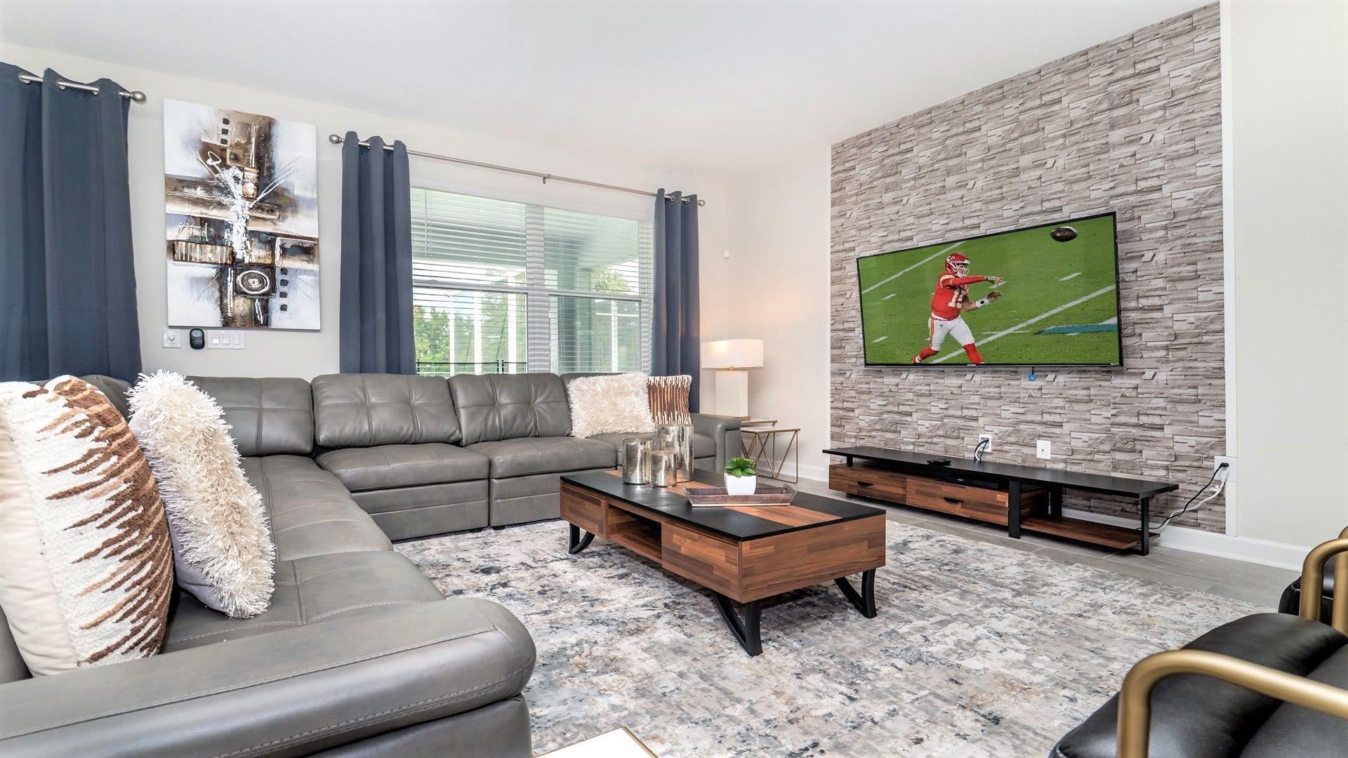 Bright, airy, and spacious living room for all your needs and entertainment