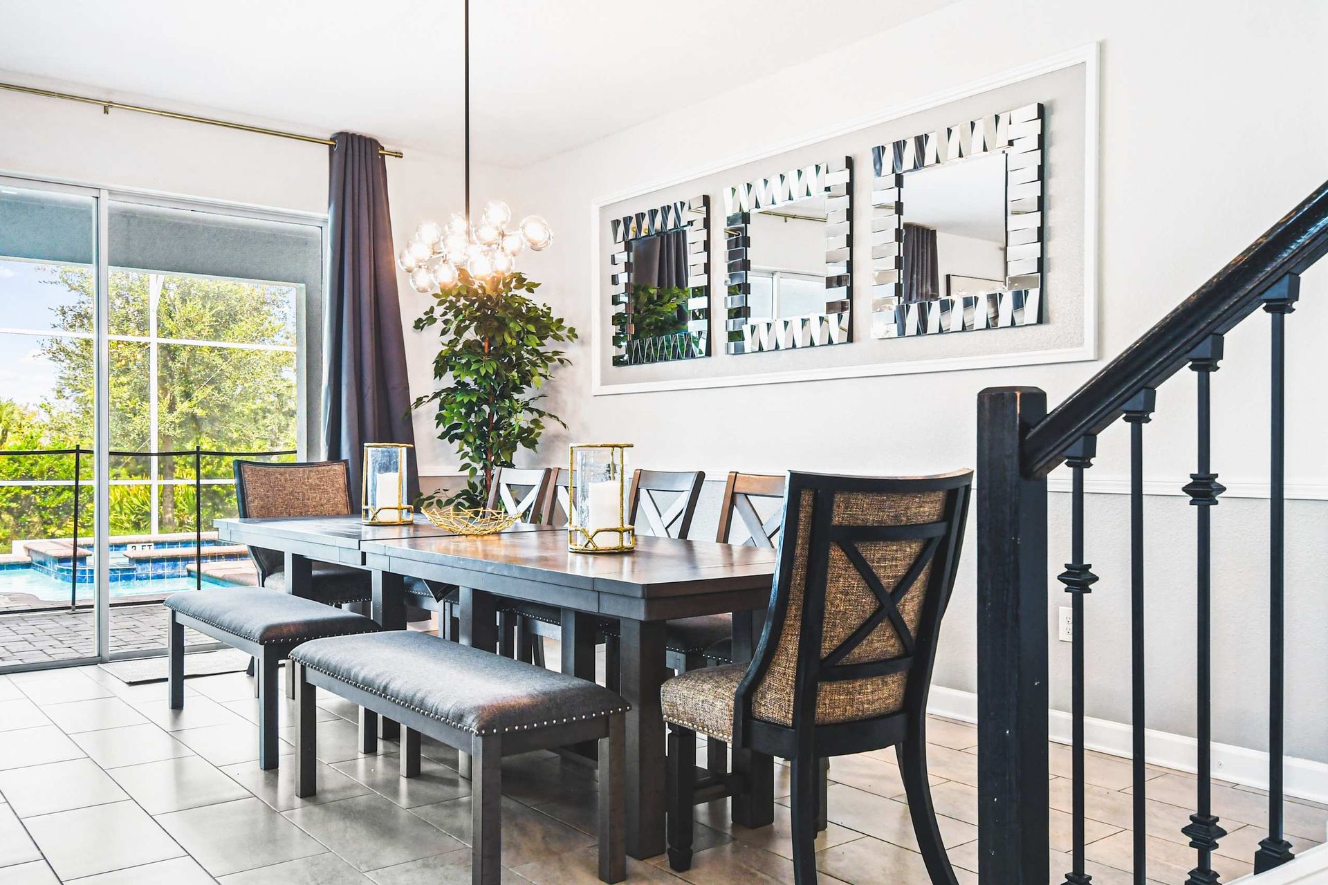 Spacious 10-seater dining table for grand gatherings and shared meals