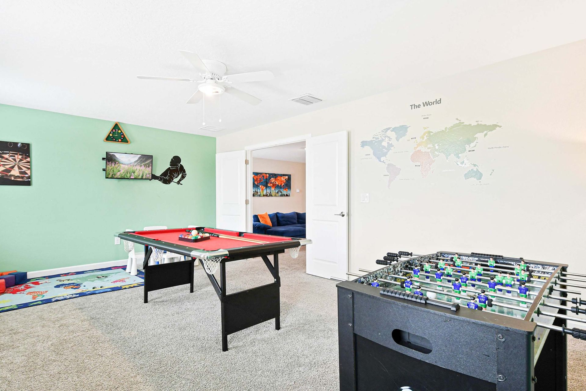 Challenge accepted! This game room offers pool, foosball, and endless excitement for all ages!