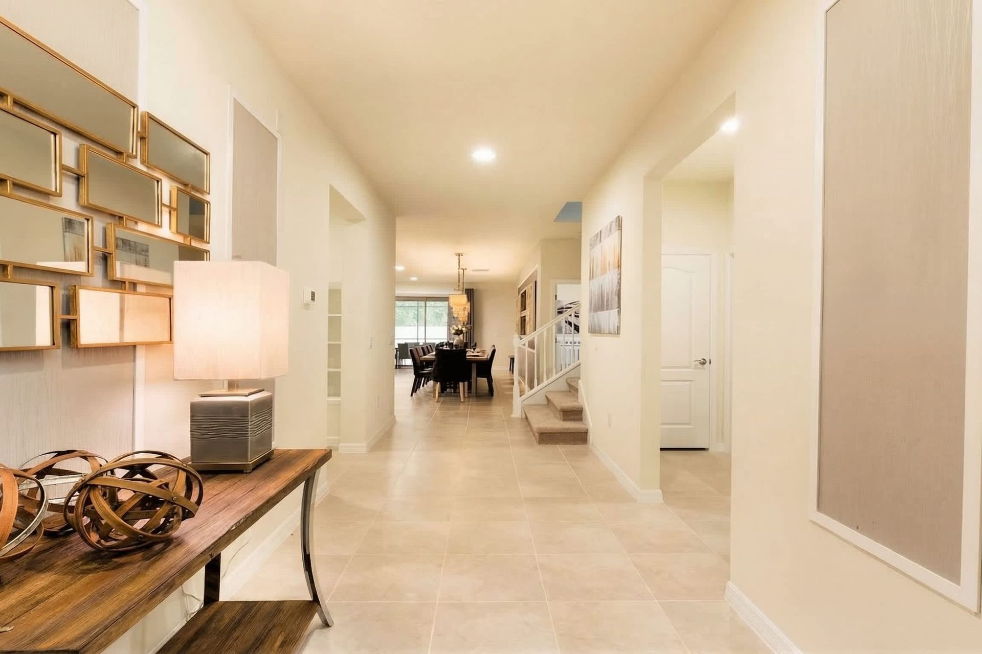 Bright and stylish entryway with modern decor and elegant touches!