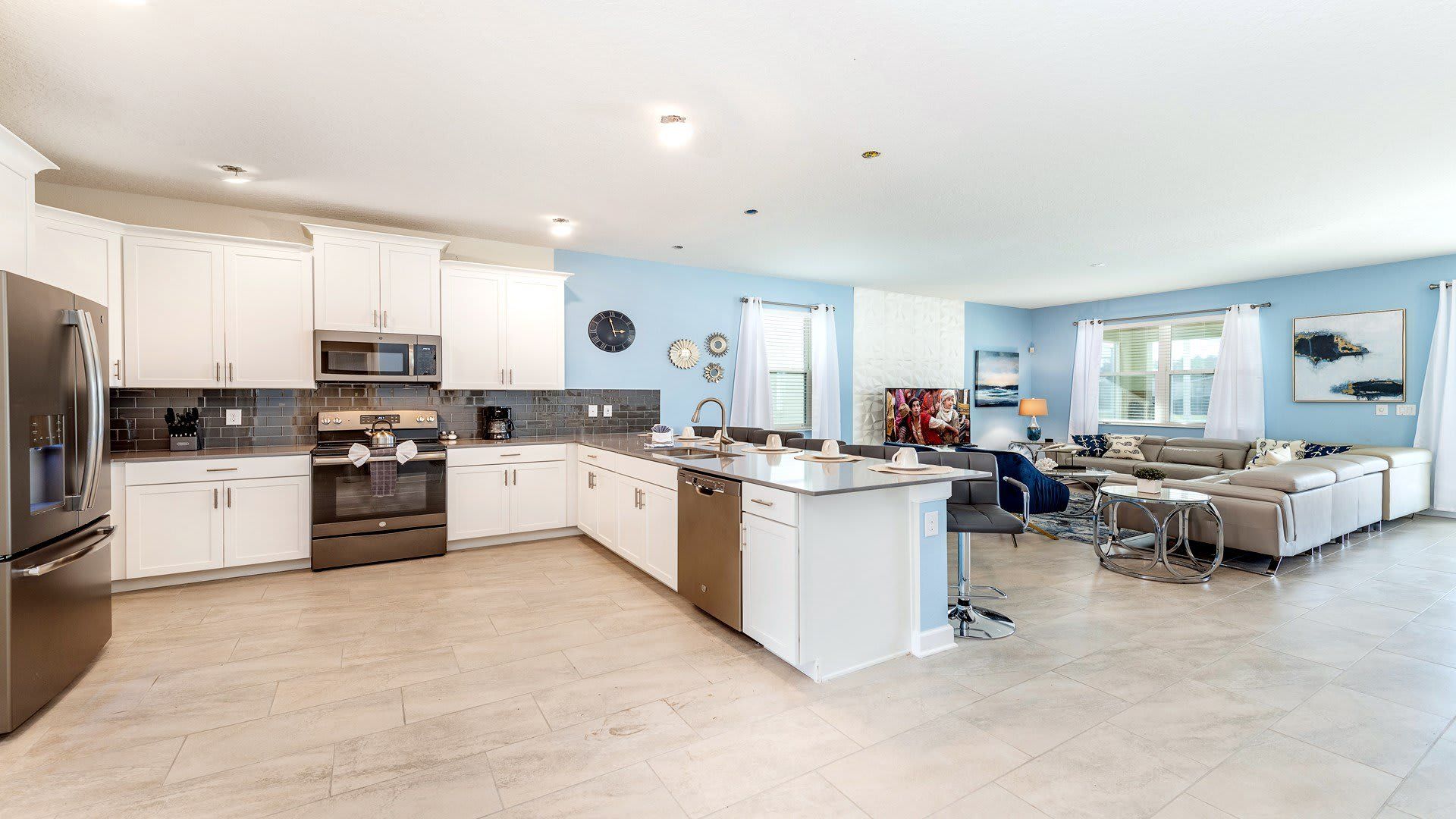 Fully stocked kitchen equipped with top-of-the-line appliances