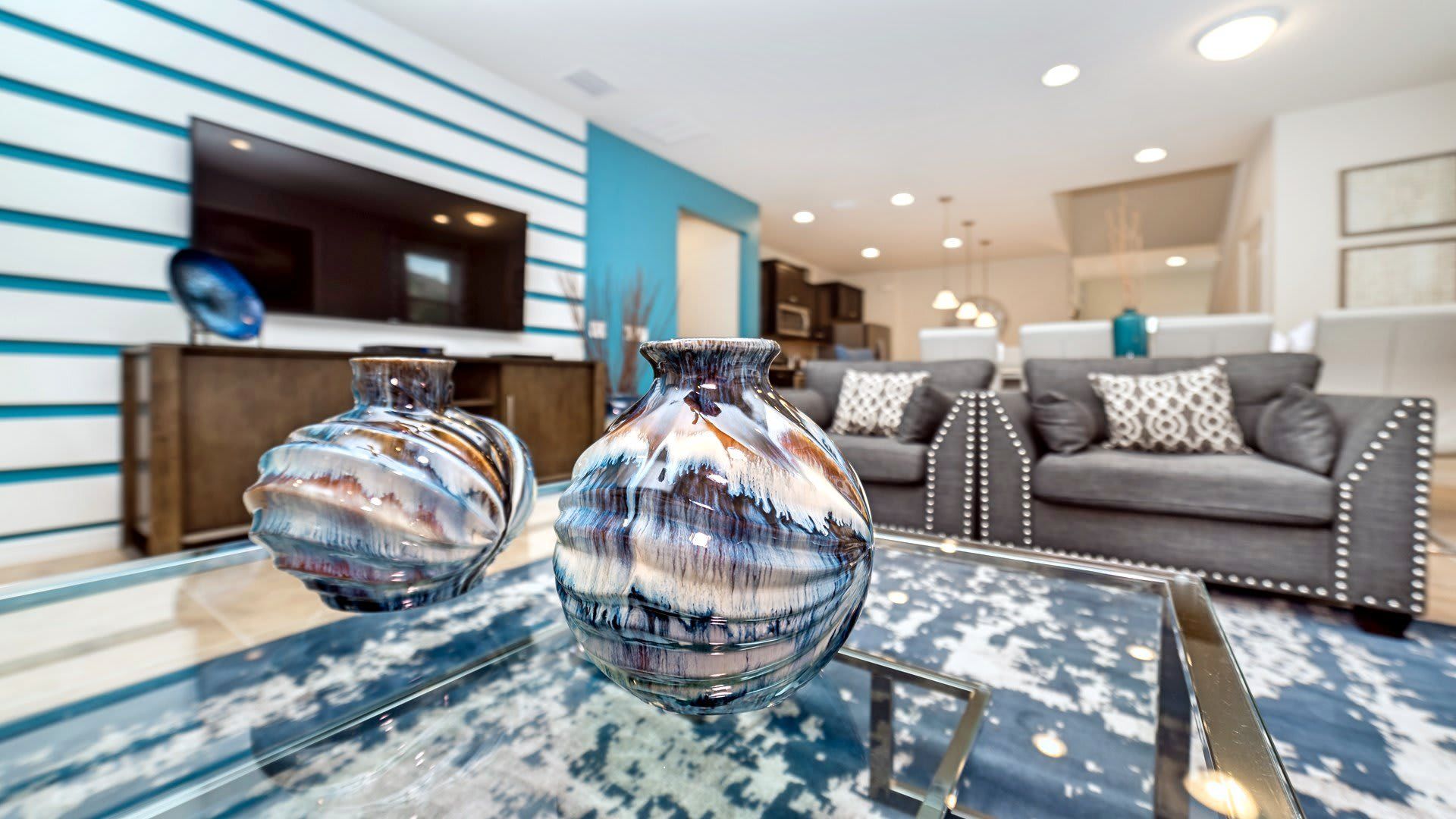 A curated collection of abstract art vases.