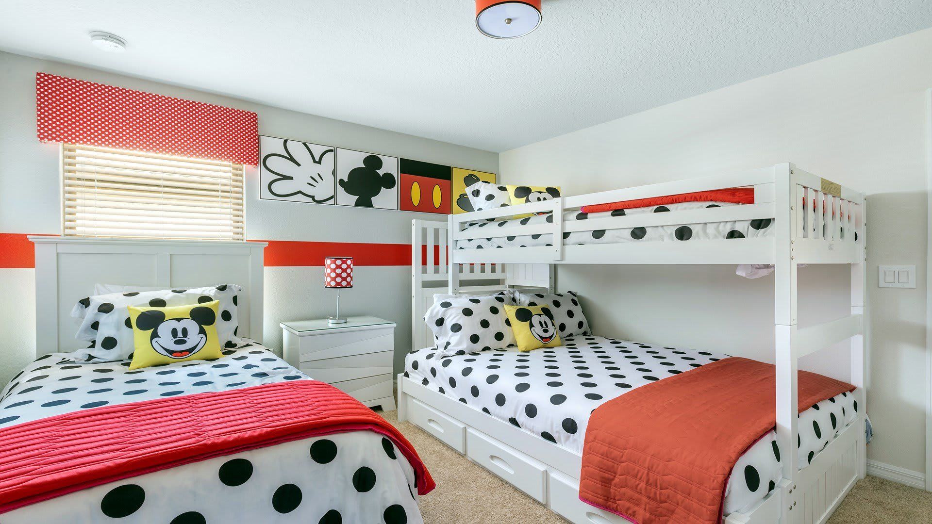 A whimsical Mickey Mouse haven with iconic touches.