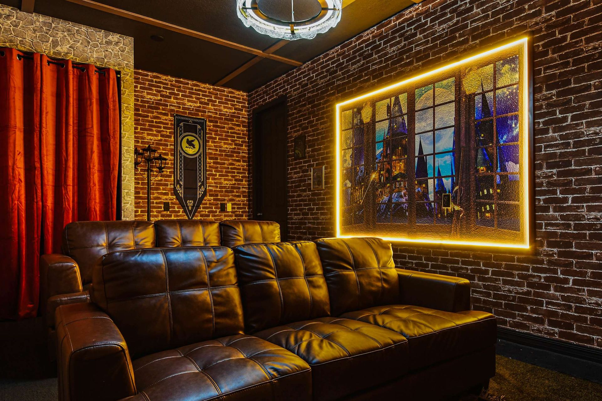 Watch a movie or two with your family in the comfortable theater room.