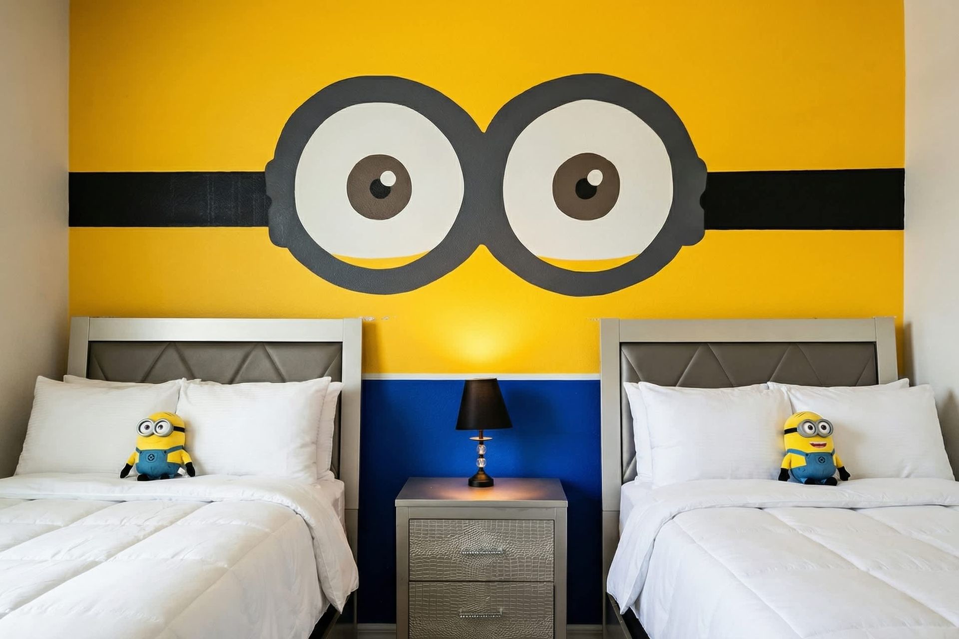 Delight the kids with this playful Minion-themed twin bedroom full of fun charm!