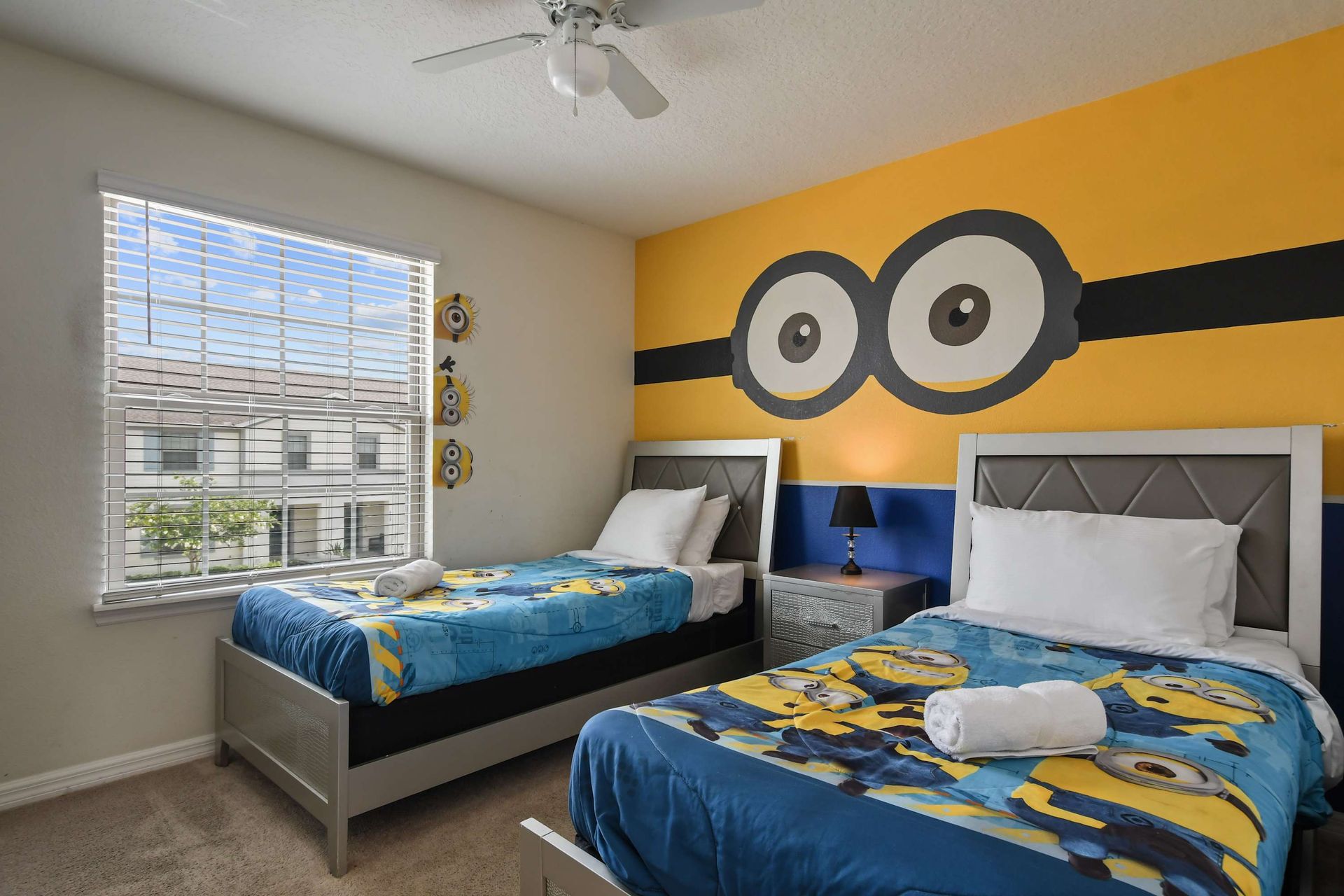 Delight the kids with this playful Minion-themed twin bedroom full of fun charm!
