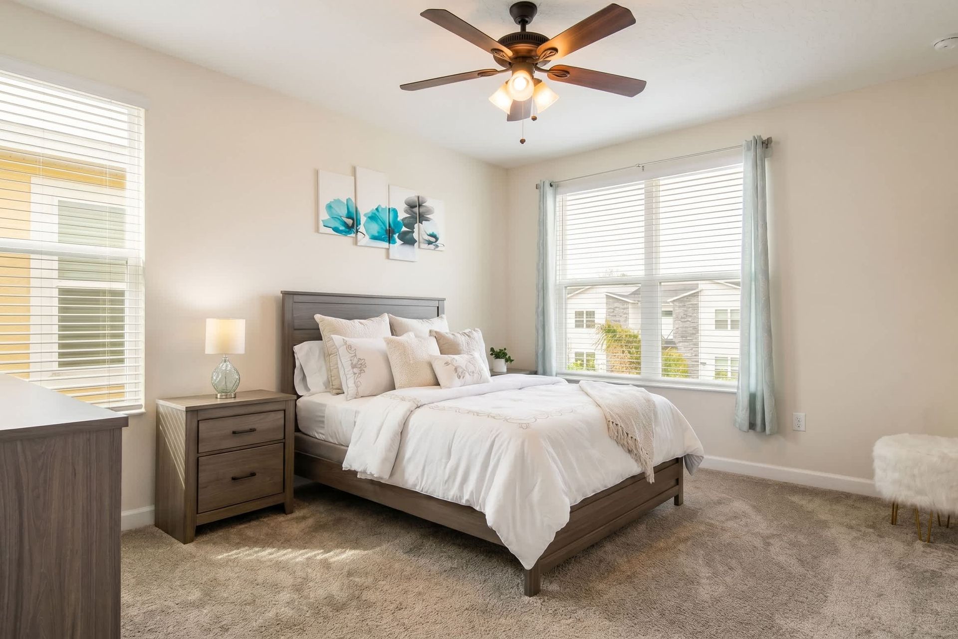 Unwind in our serene bedroom, offering you a tranquil oasis to relax and recharge.
