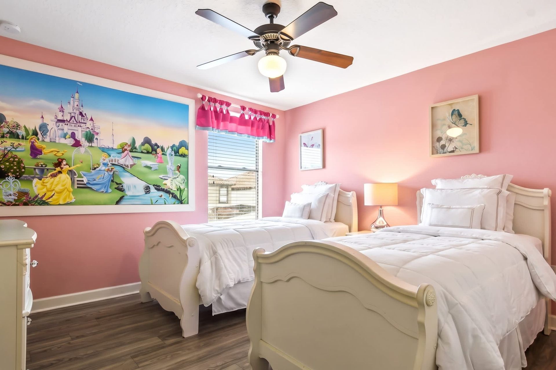 Charming 2-beds with a Disney Princess theme, incorporating enchanting decor,
