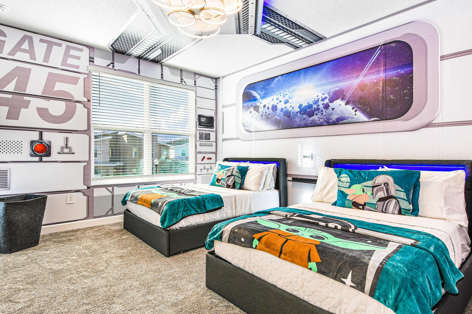 Enjoy the flexibility and comfort of our Star Wars Inspired room with two beds, providing you with a cozy and restful retreat during your stay.