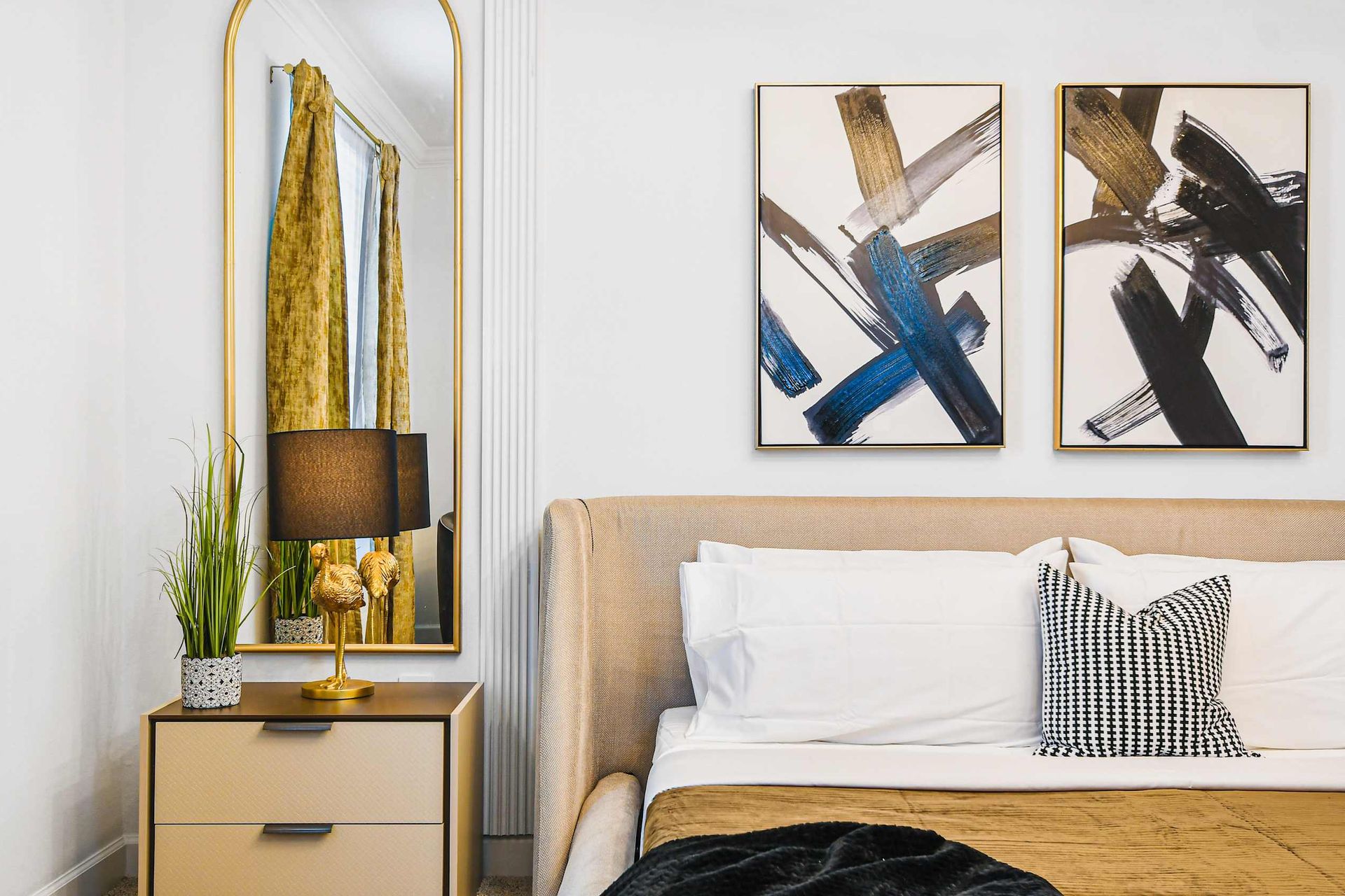 Drift into a peaceful sleep in our cozy bedroom, ensuring a restful night's sleep during your stay.